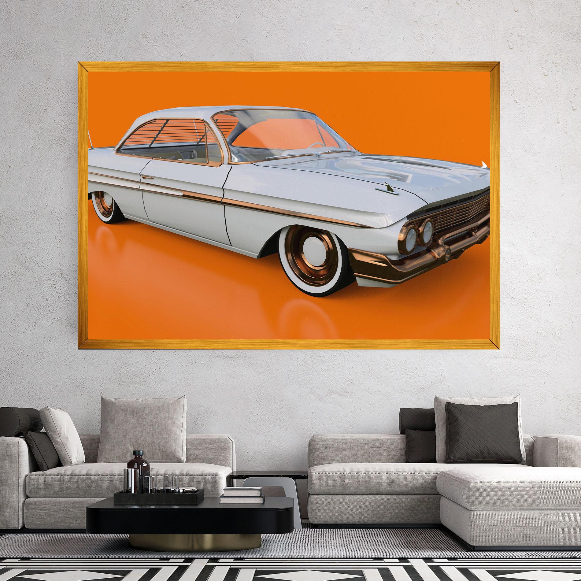 Leinwandbild Old American Car mockup 2