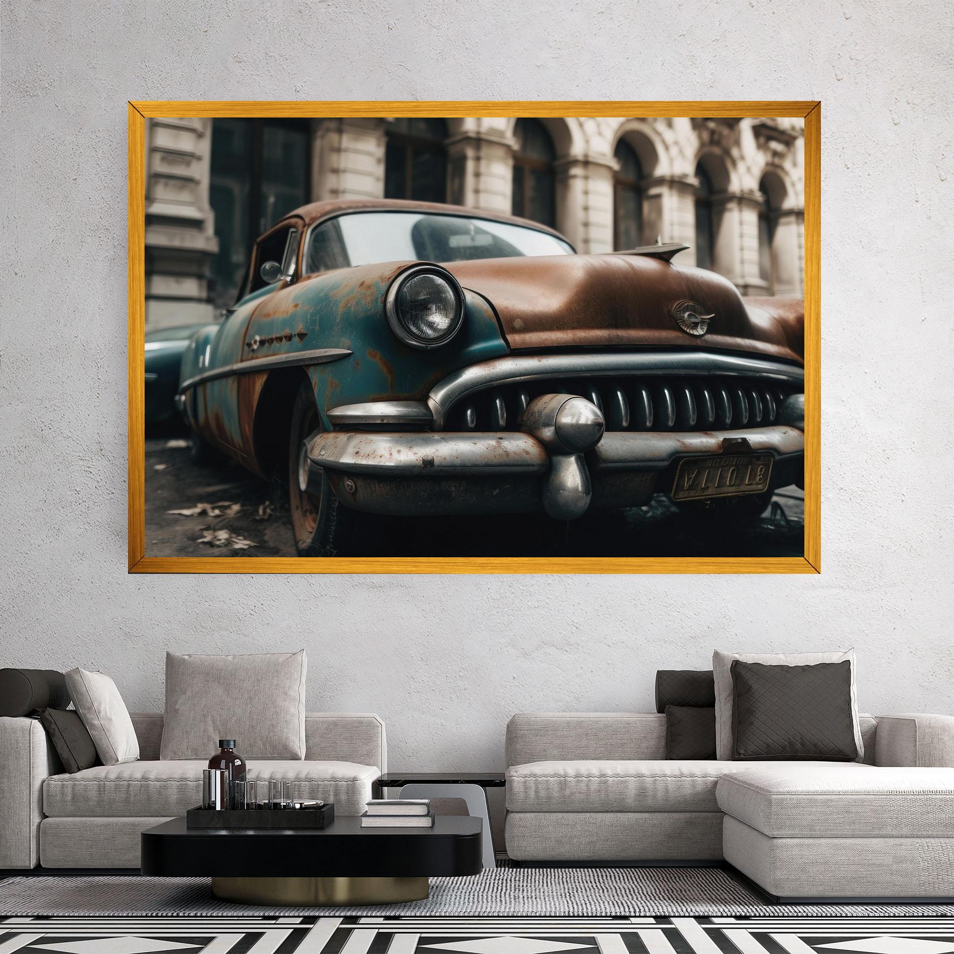 Leinwandbild Old Brown Car mockup 2