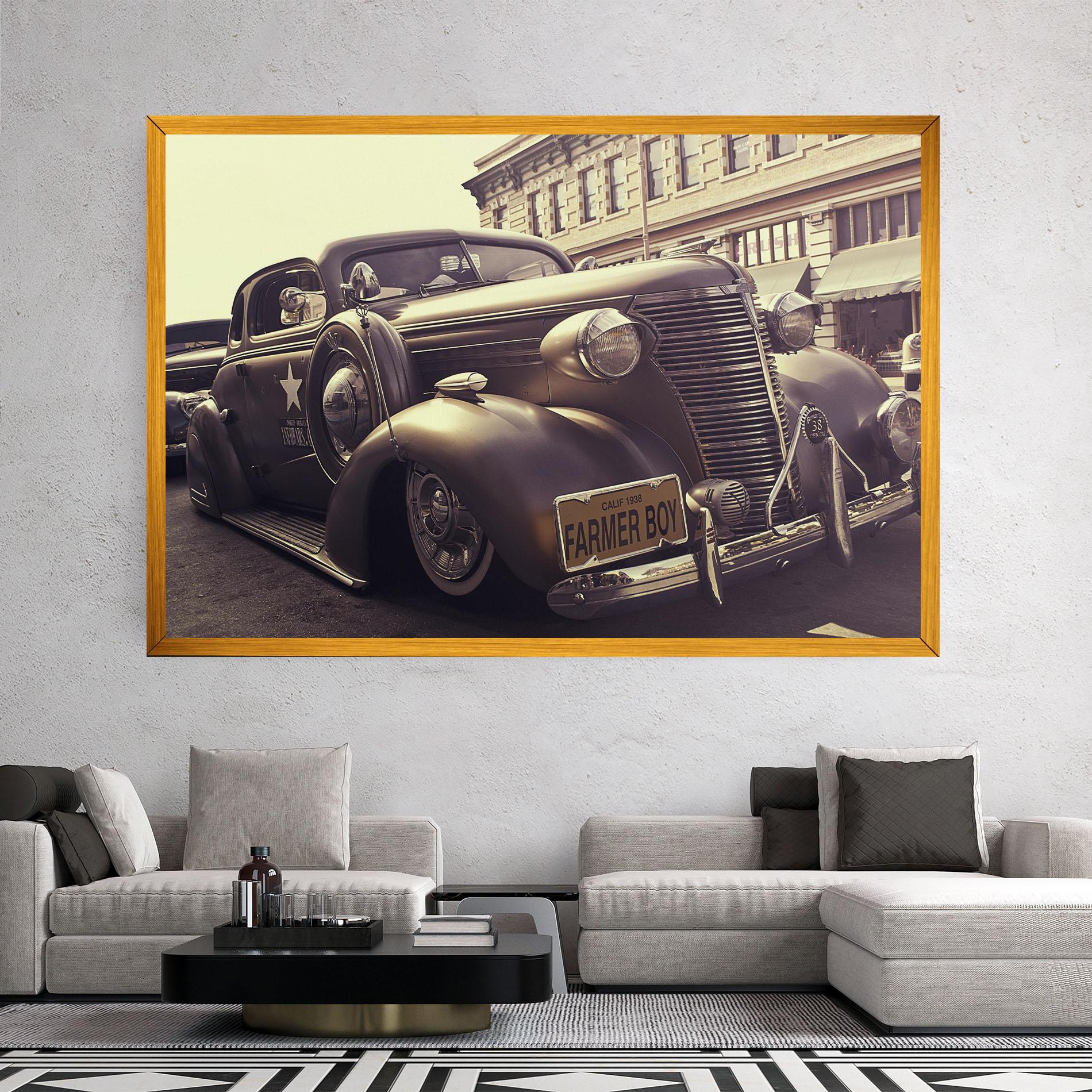 Leinwandbild Old Classic Car mockup 2