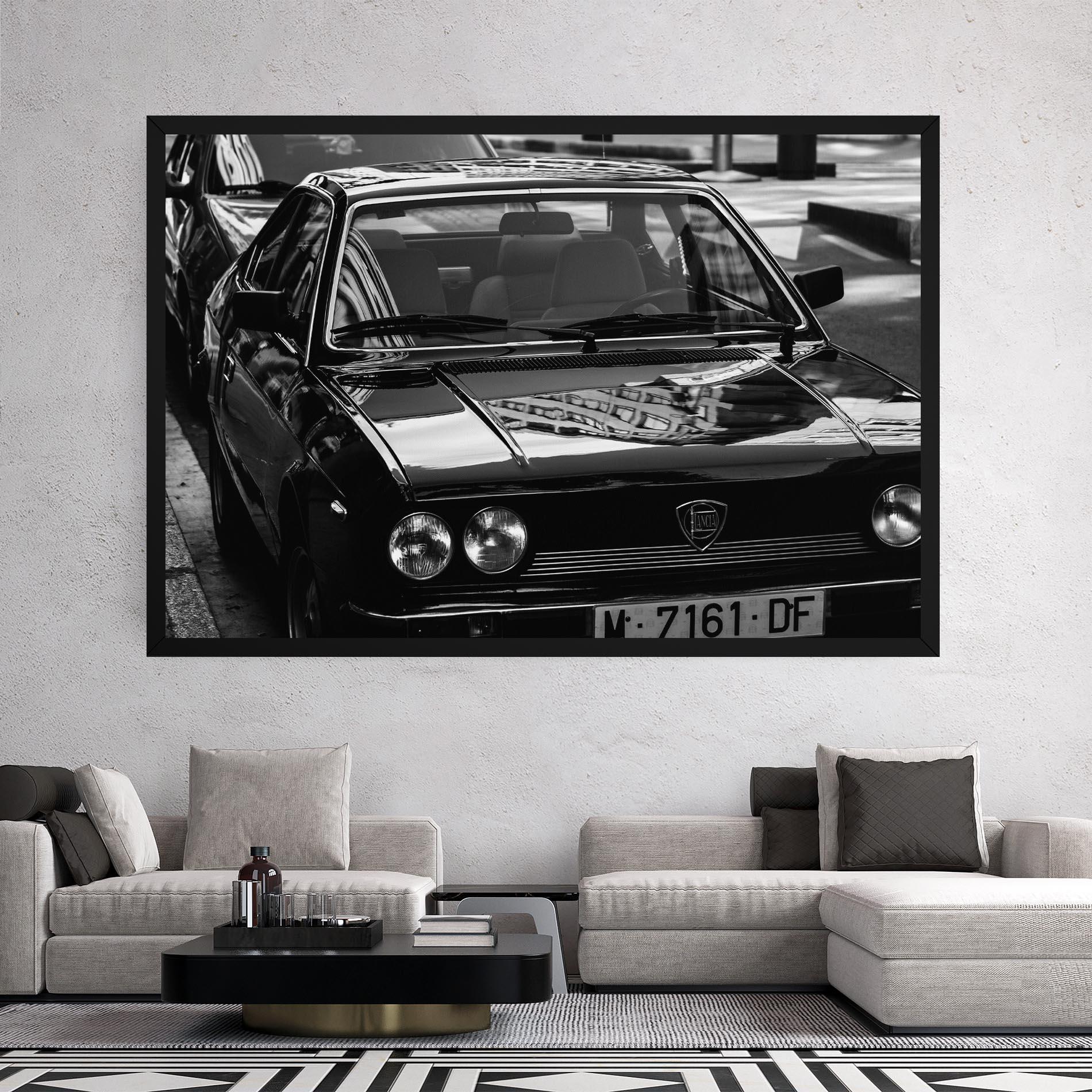 Leinwandbild Black Shiny Car mockup 2