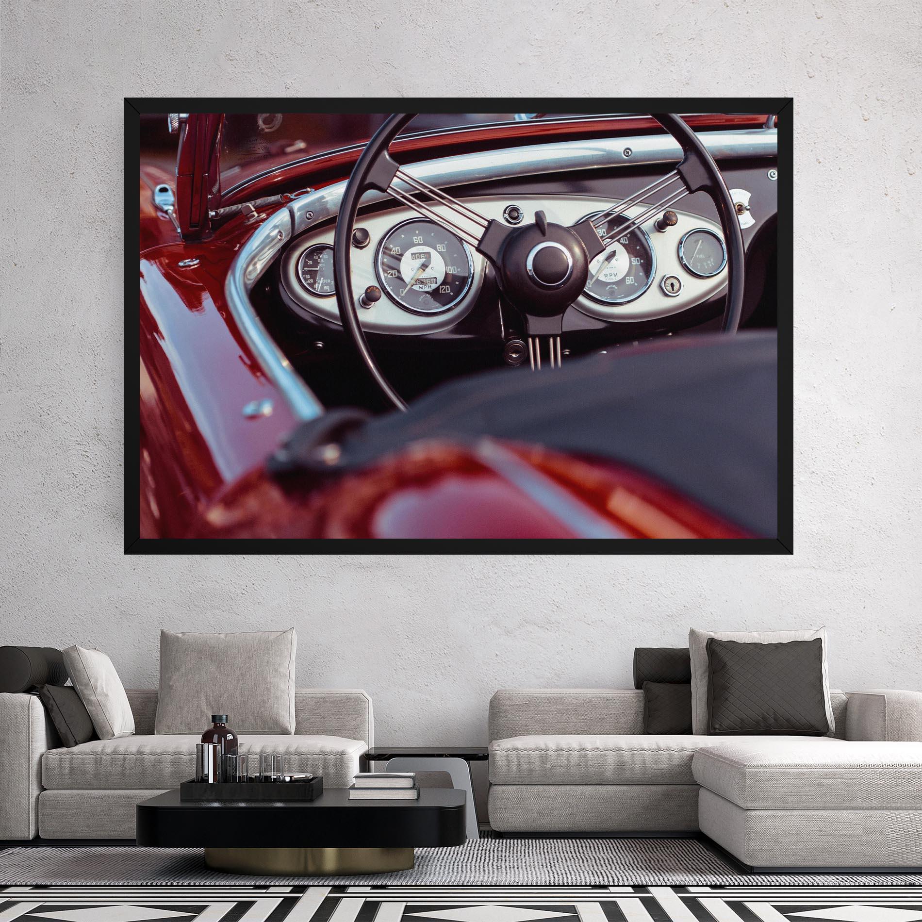 Leinwandbild Classic Red Car mockup 2