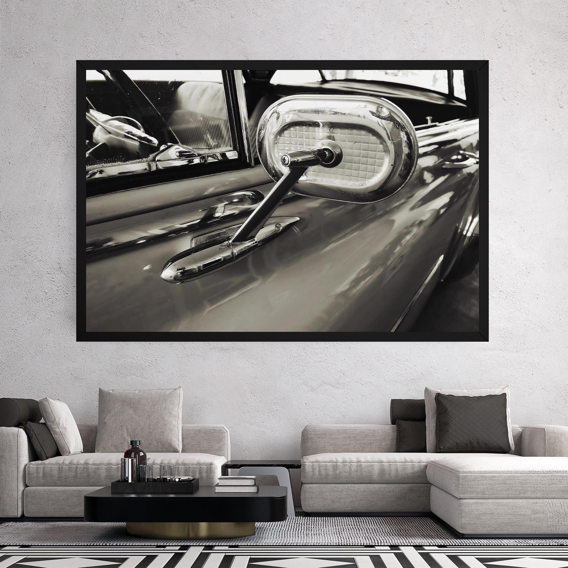 Leinwandbild Close Up Grey Car mockup 2