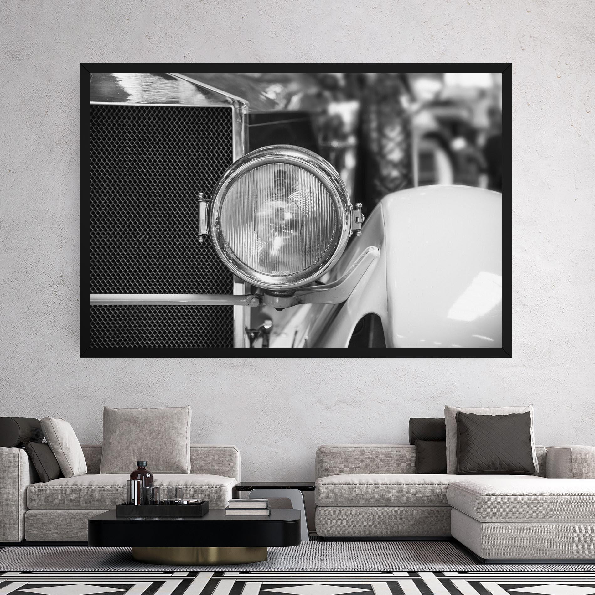 Leinwandbild Closeup Grey Car mockup 2