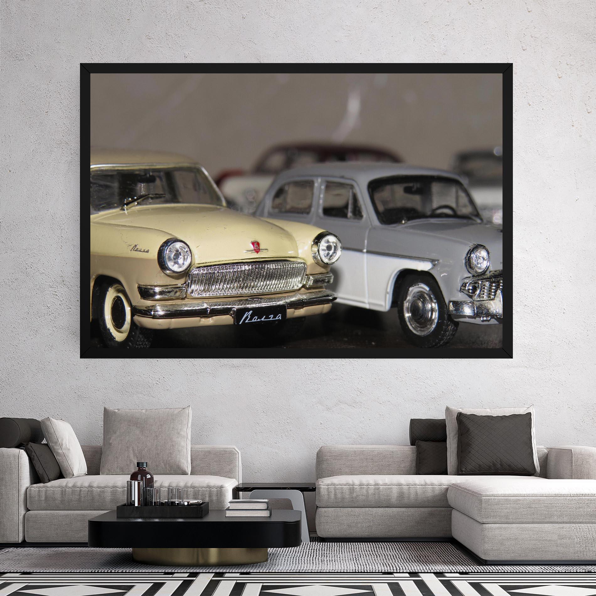 Leinwandbild Cream Grey Car mockup 2