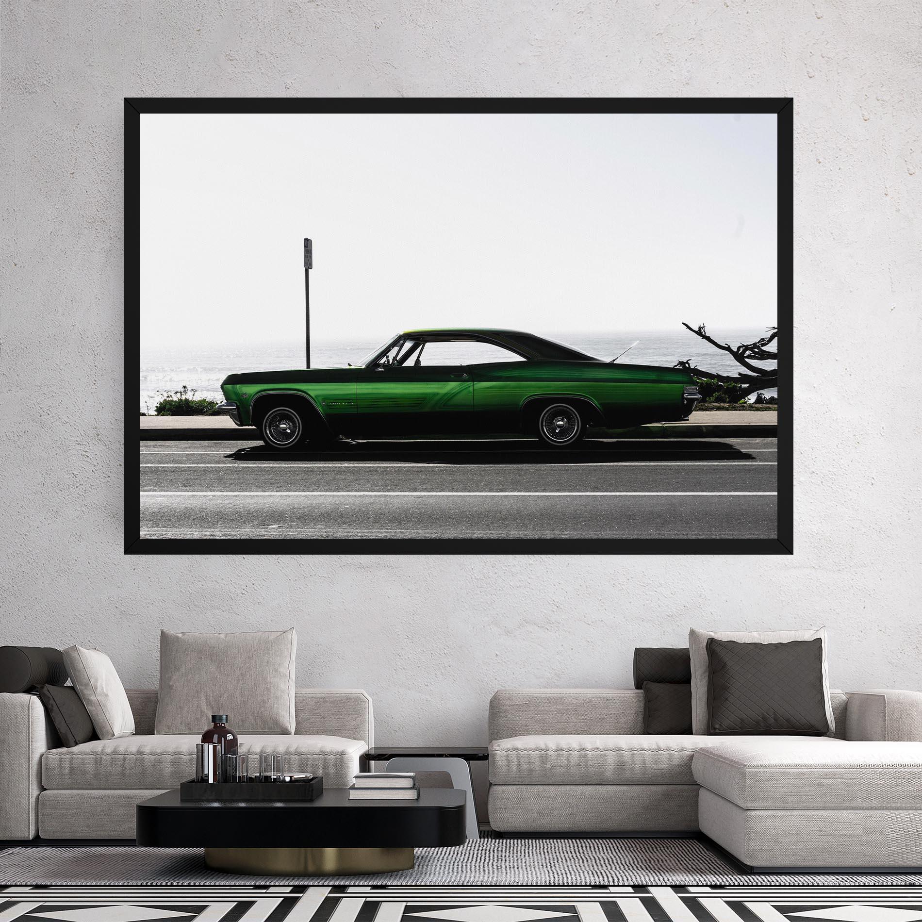 Leinwandbild Nice Green Car mockup 2
