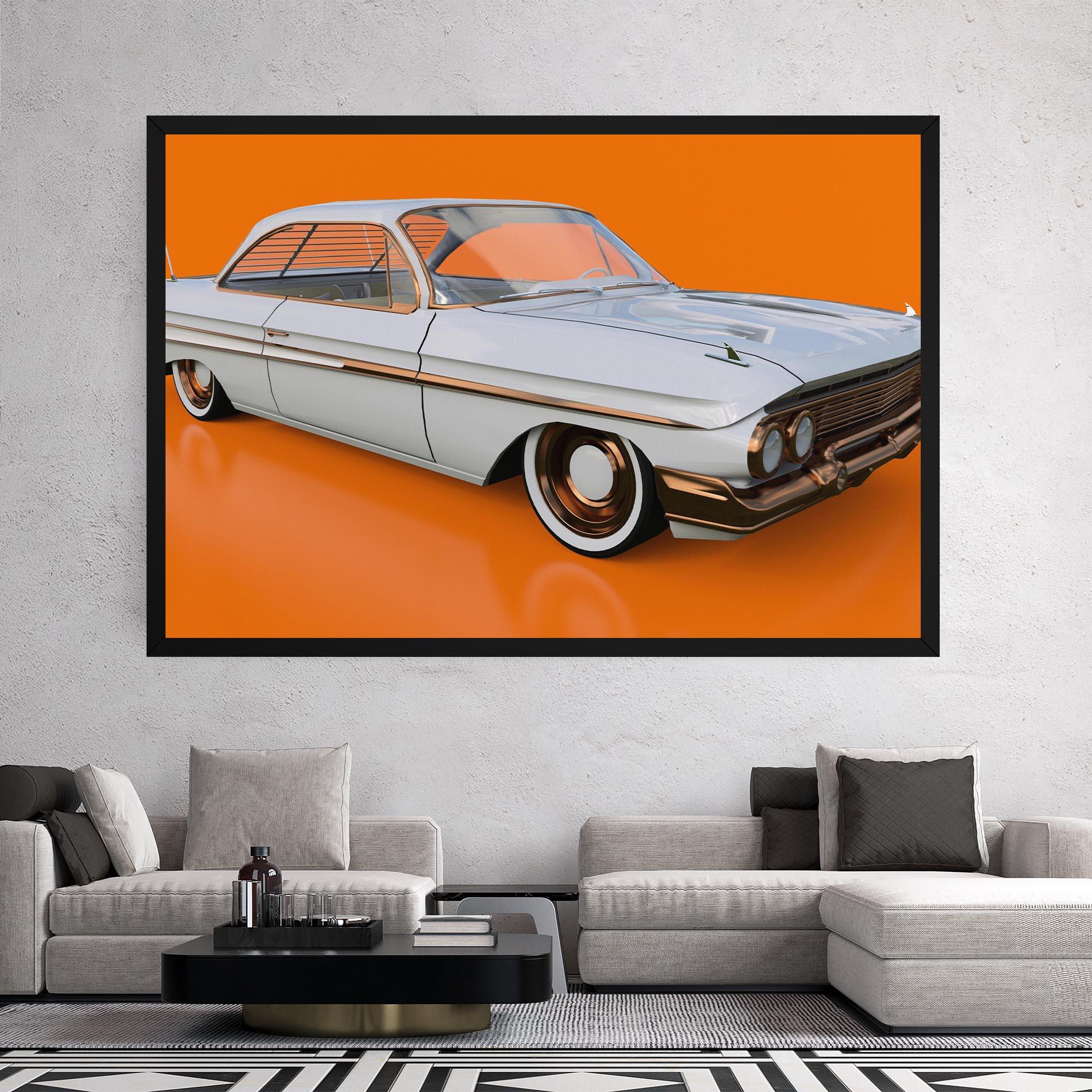 Leinwandbild Old American Car mockup 2