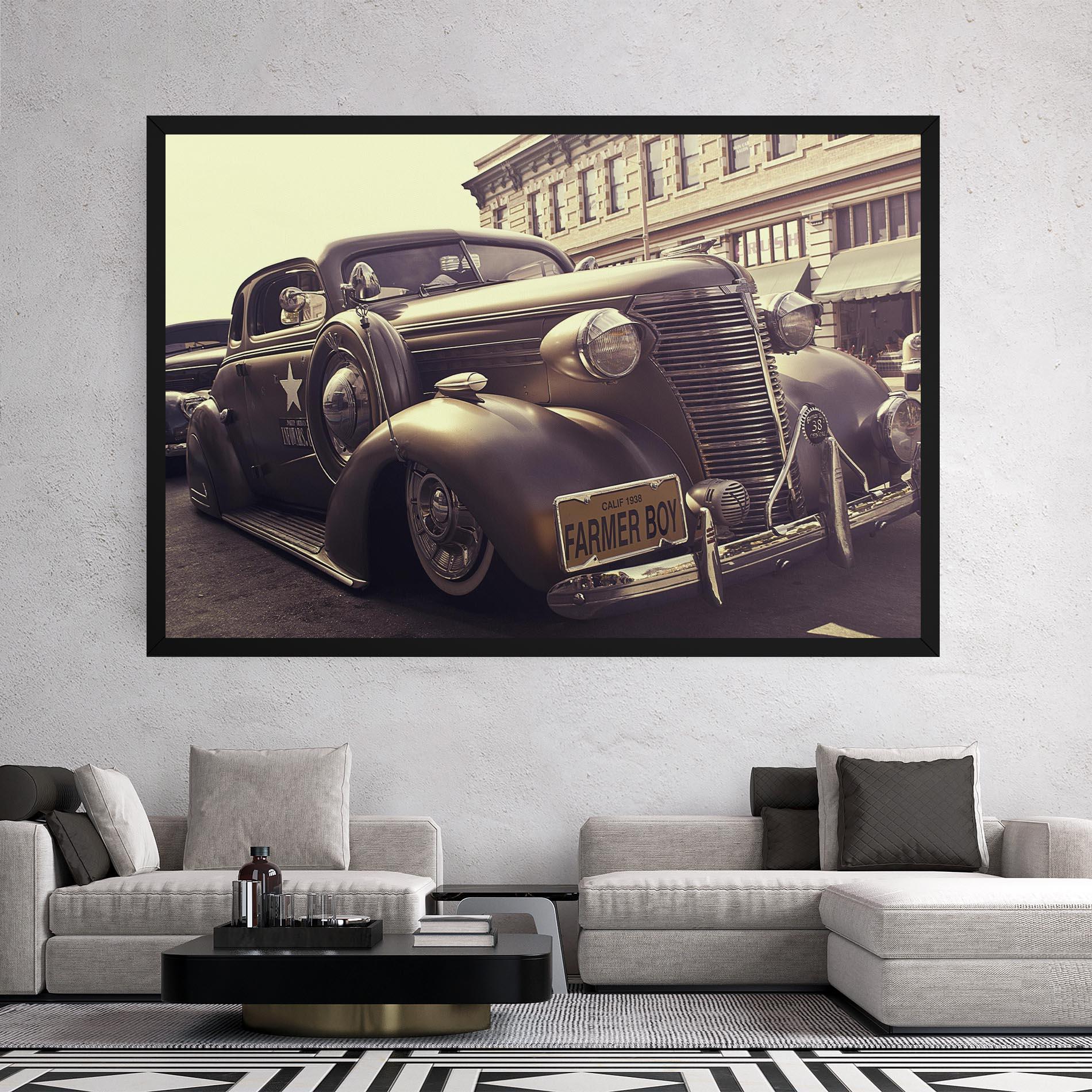 Leinwandbild Old Classic Car mockup 2