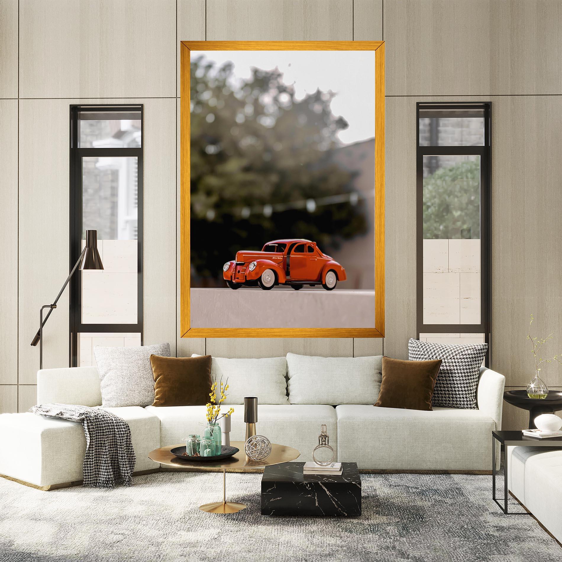 Leinwandbild Orange Toy Car mockup 2