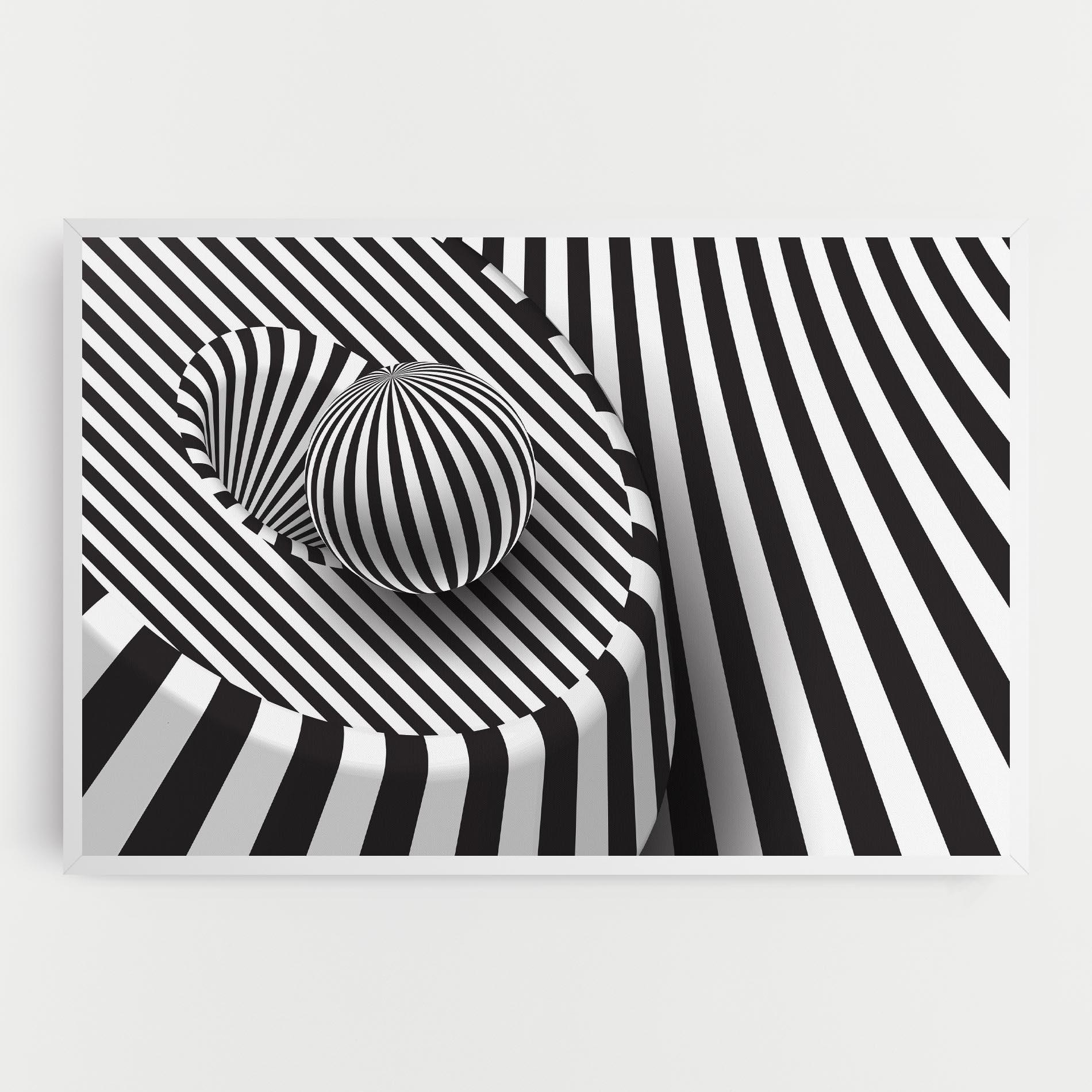 Leinwandbild 3d Ball Zebra mockup 0