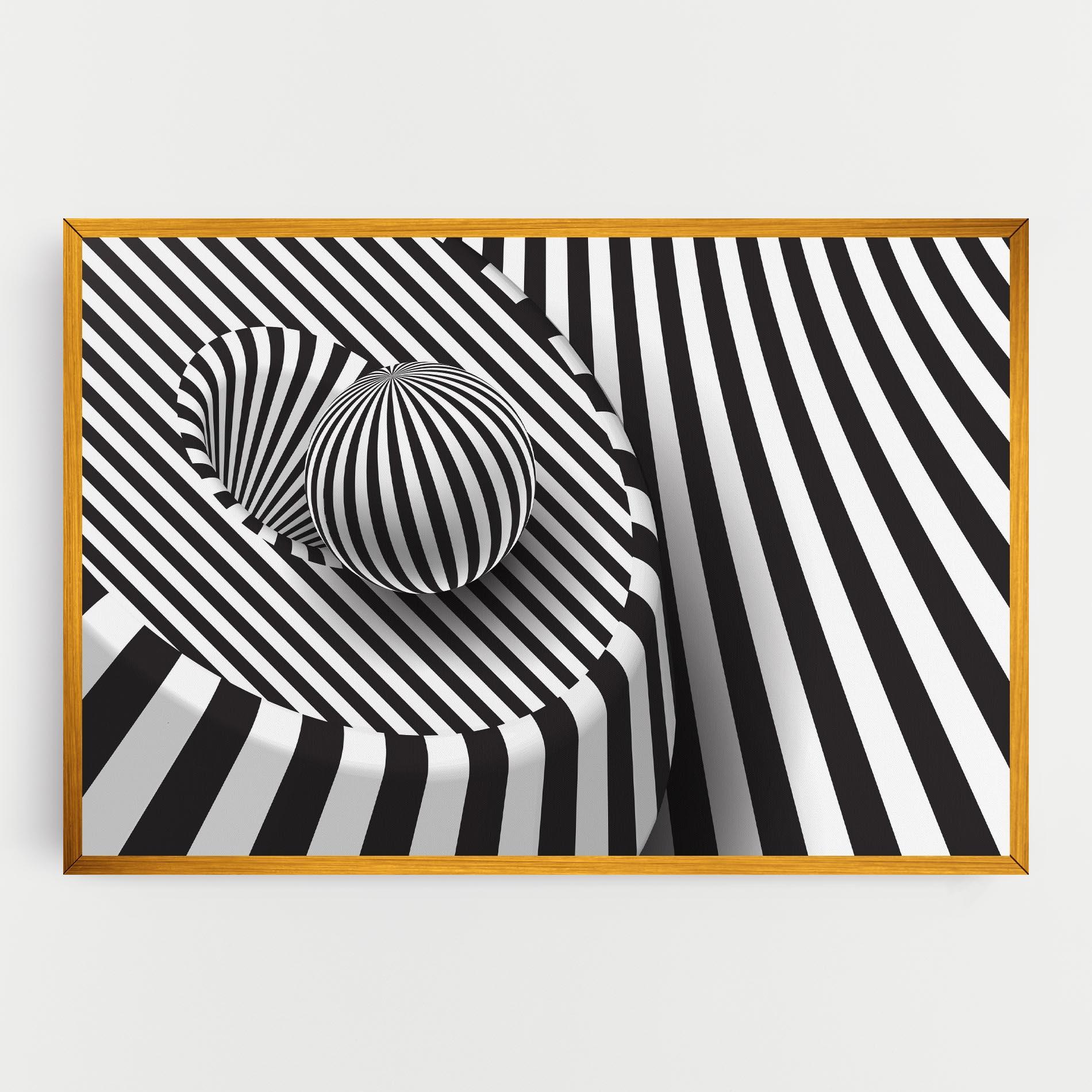 Leinwandbild 3d Ball Zebra mockup 0