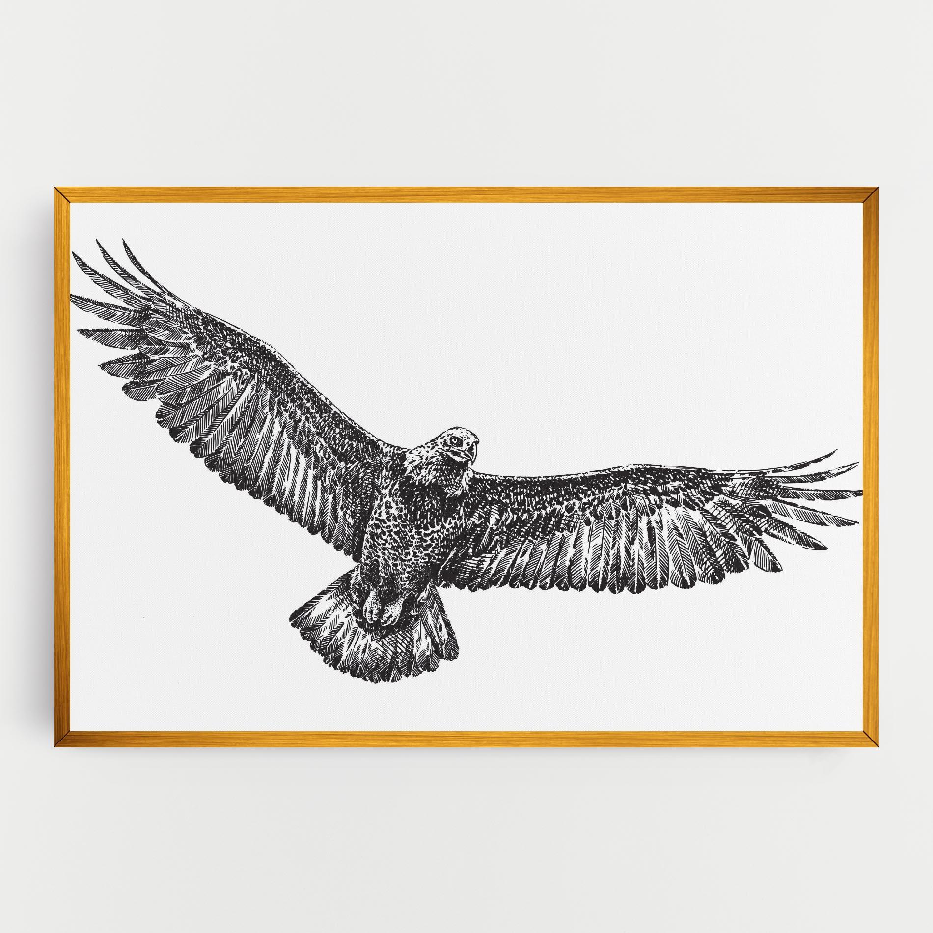 Leinwandbild Eagle Art Line mockup 0
