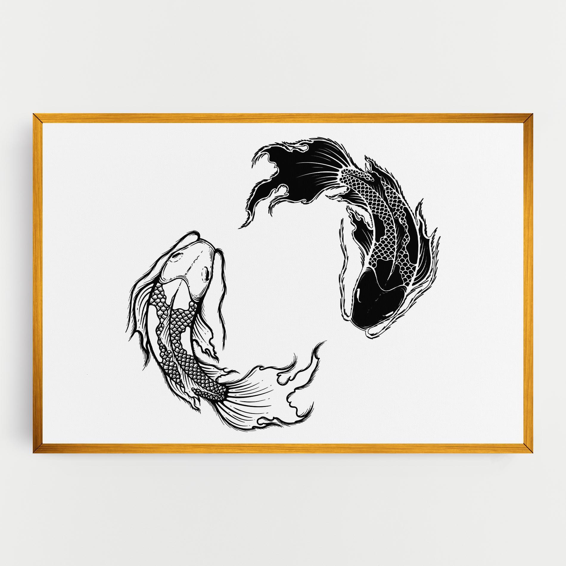 Leinwandbild Yin Yang Koi mockup 0