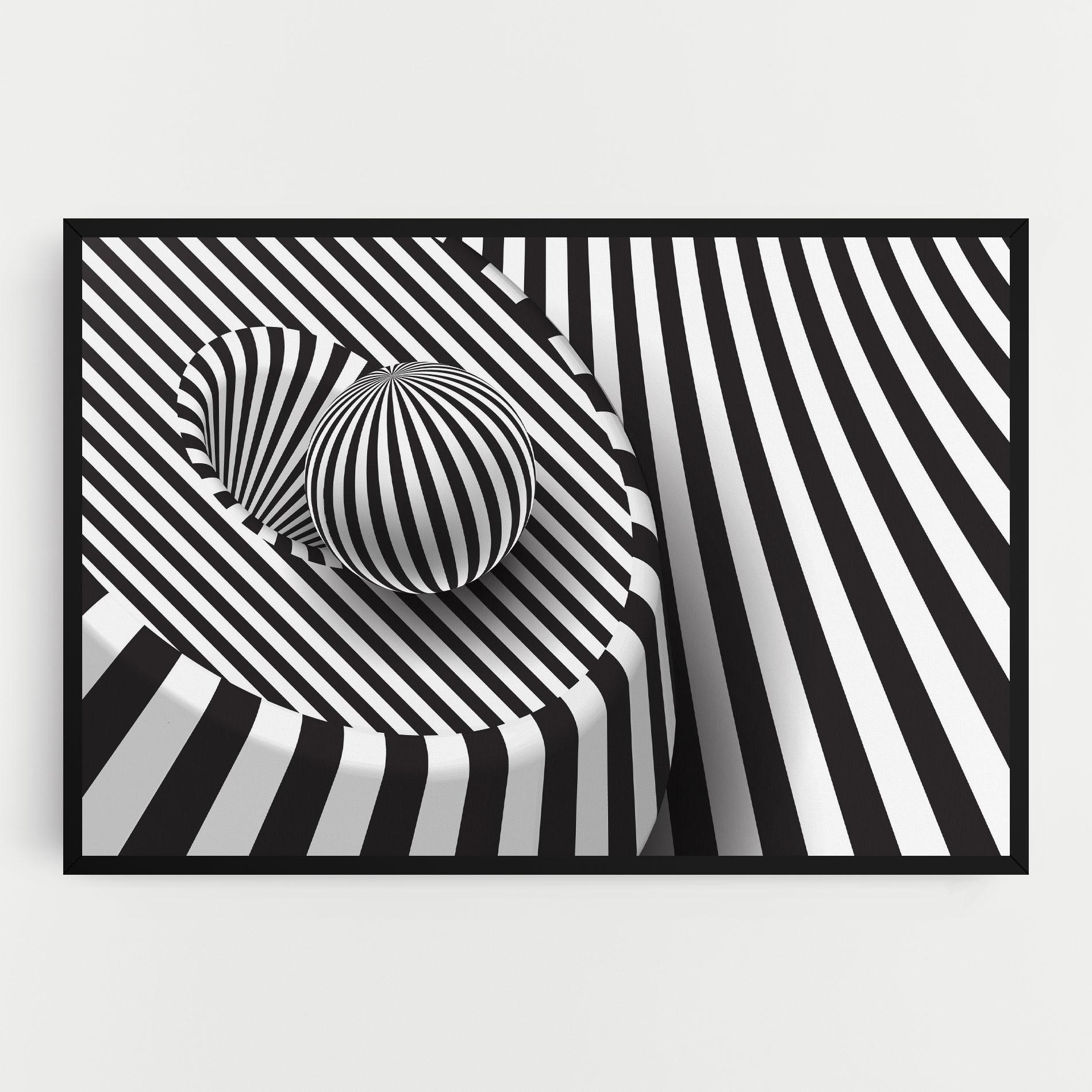 Leinwandbild 3d Ball Zebra mockup 0