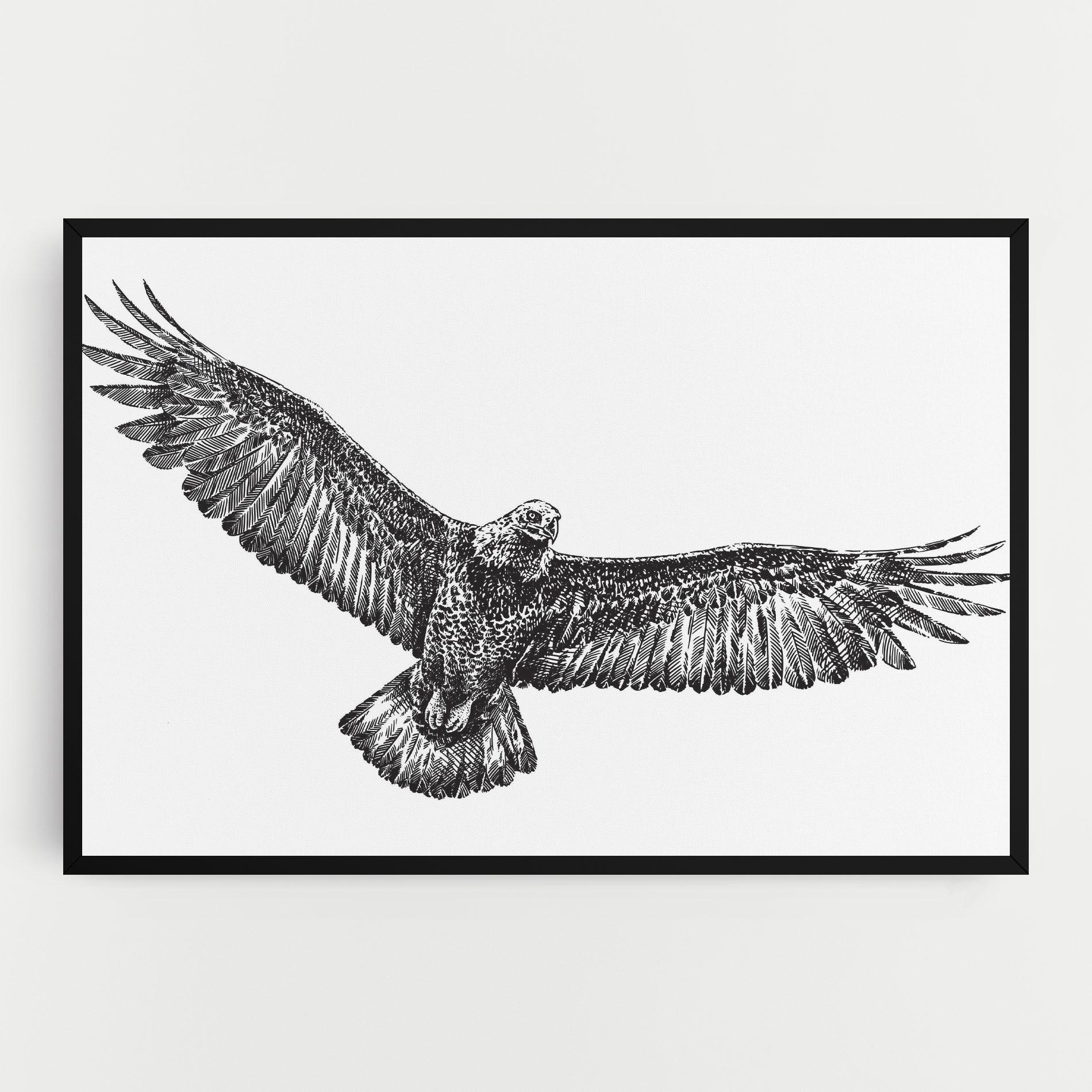 Leinwandbild Eagle Art Line mockup 0