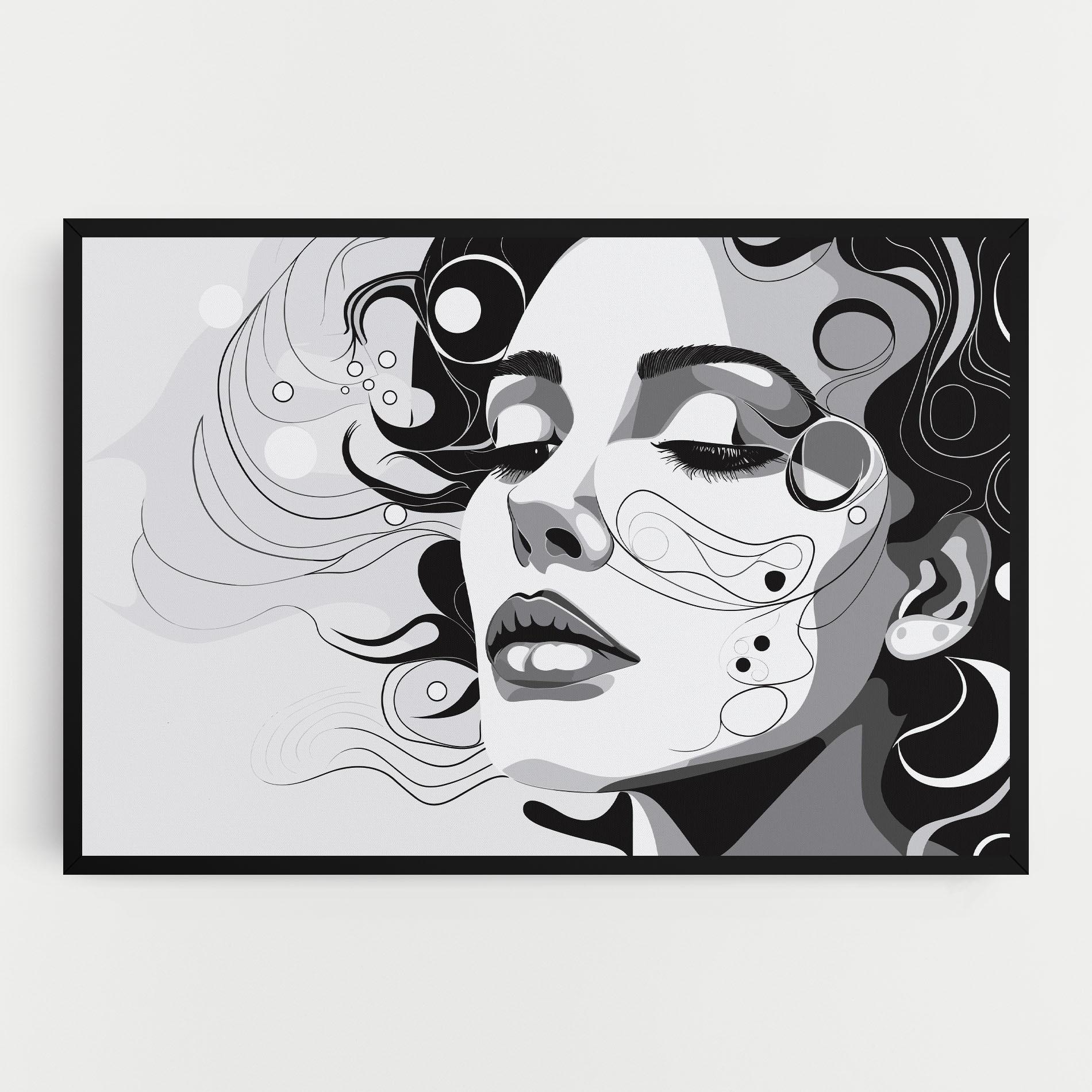 Leinwandbild Grey Face Woman mockup 0