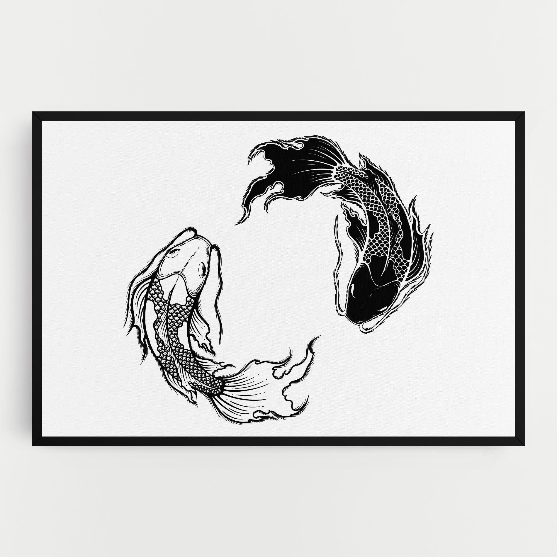 Leinwandbild Yin Yang Koi mockup 0