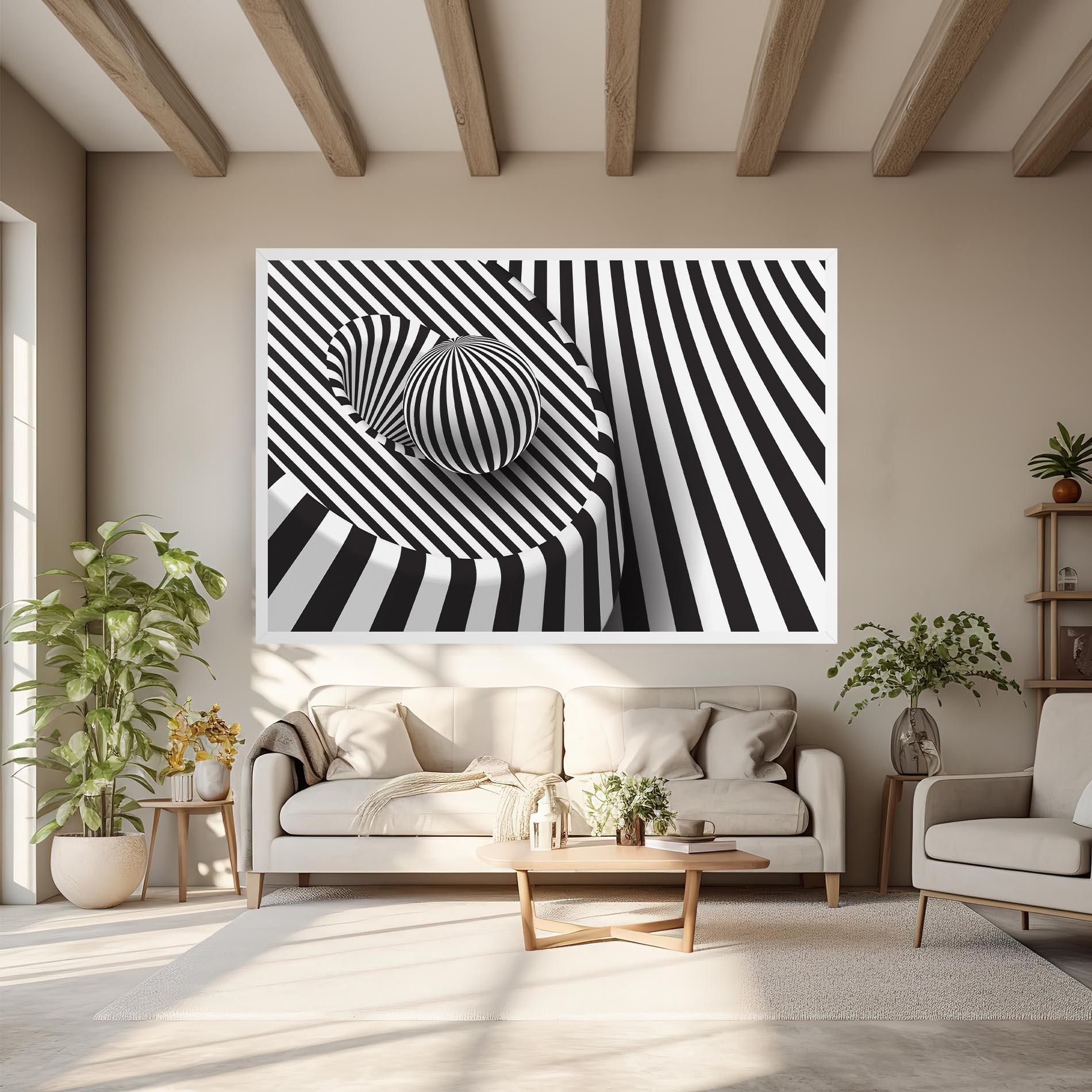 Leinwandbild 3d Ball Zebra mockup 6