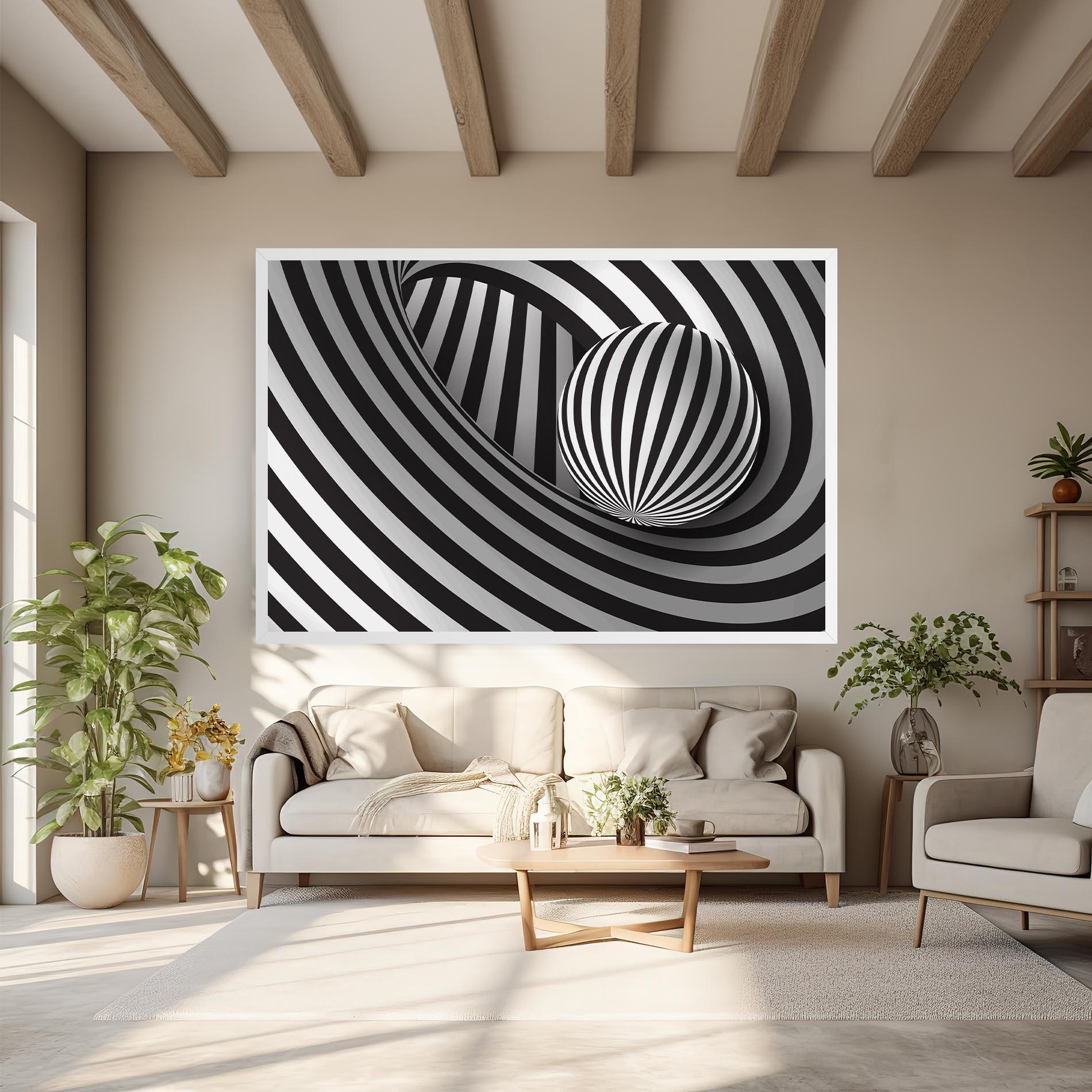 Leinwandbild 3d Zebra Ball mockup 6