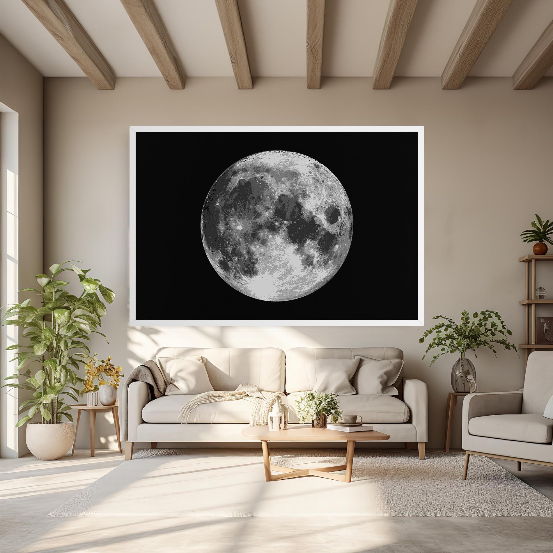 Leinwandbild Grey Shiny Moon mockup 6