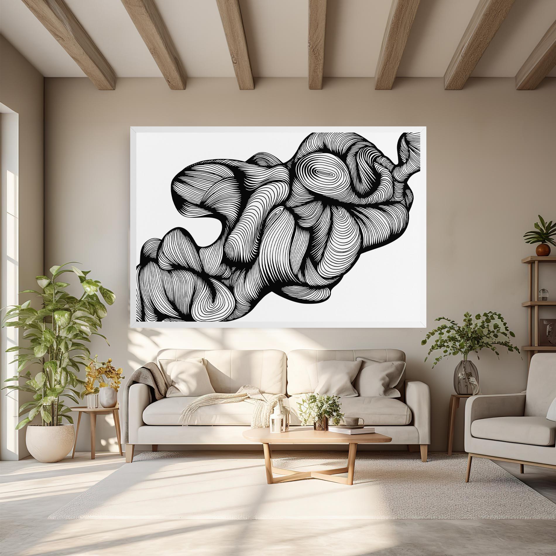 Leinwandbild Monochrome Doodle mockup 6