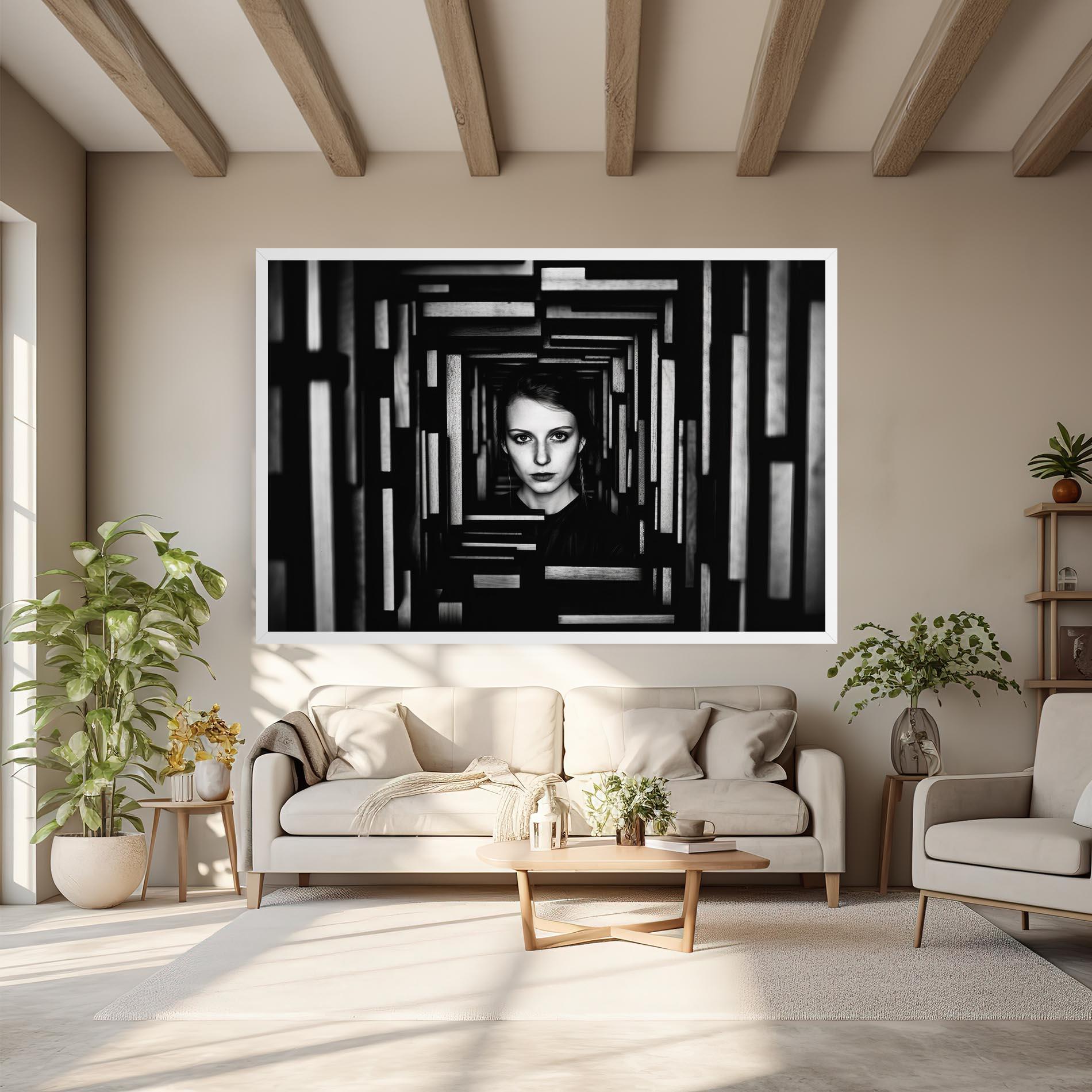 Leinwandbild Tunnel Woman mockup 6