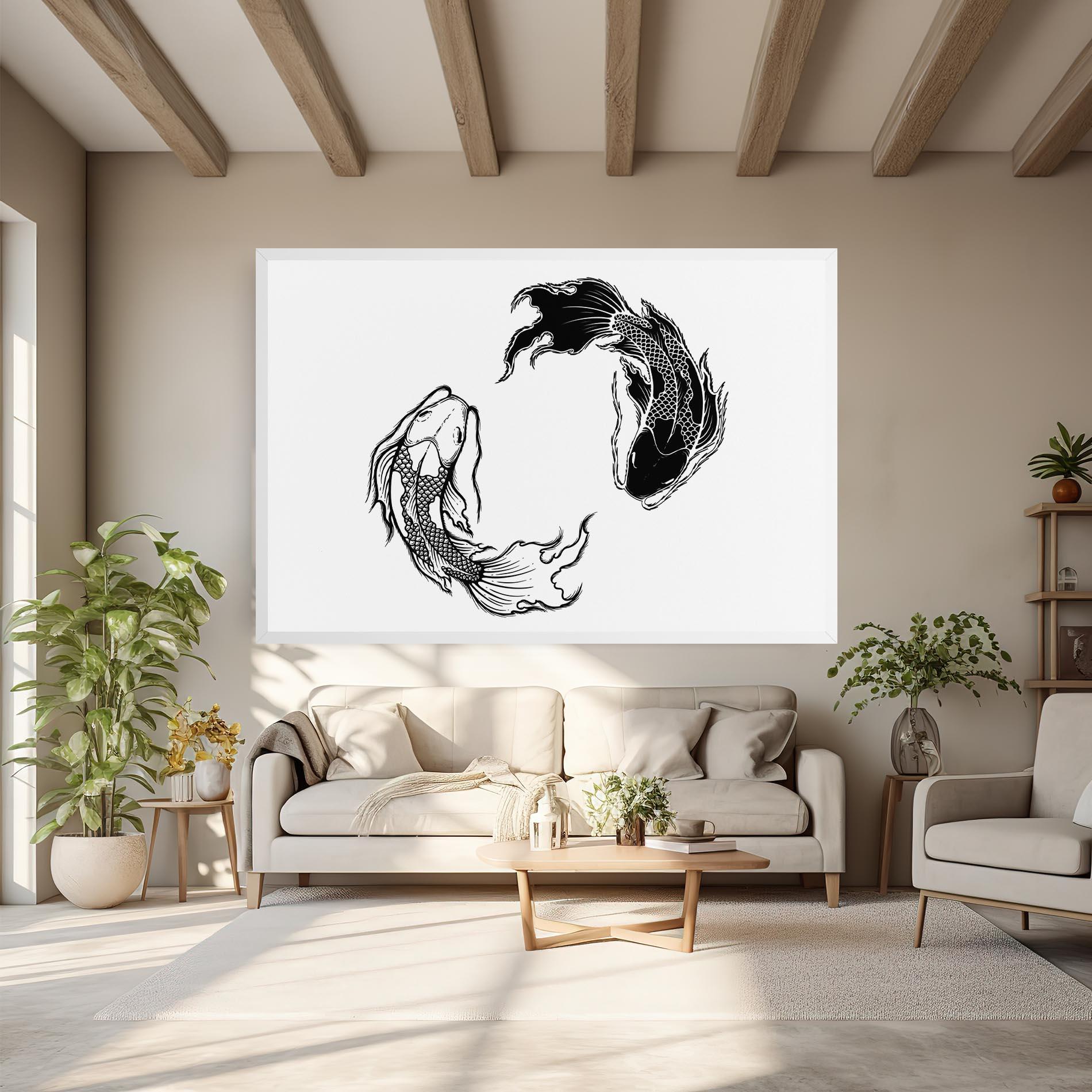 Leinwandbild Yin Yang Koi mockup 6