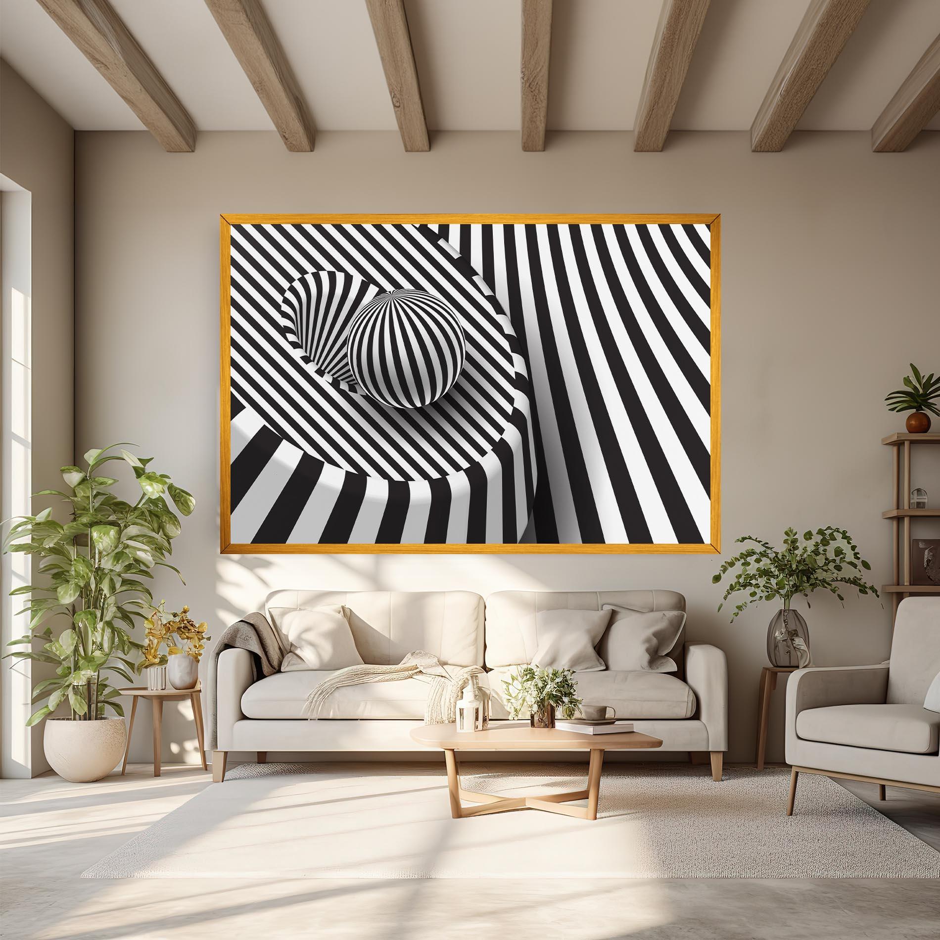 Leinwandbild 3d Ball Zebra mockup 6