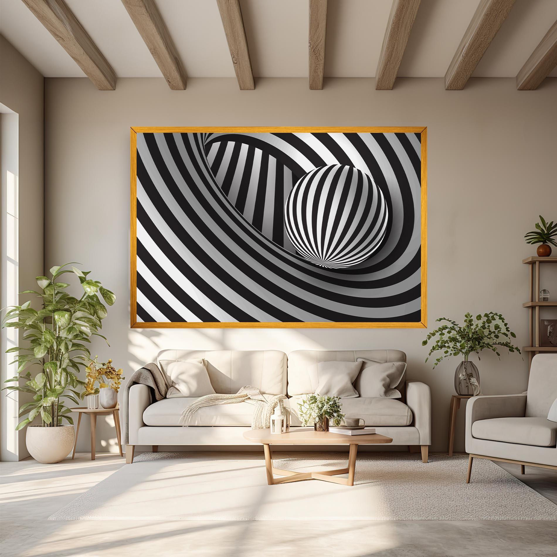 Leinwandbild 3d Zebra Ball mockup 6