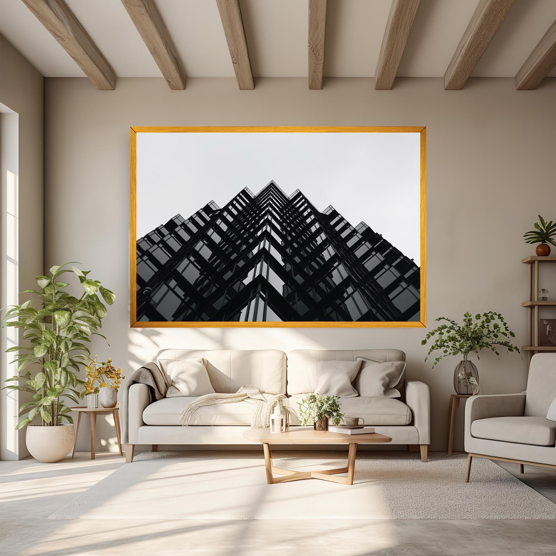 Leinwandbild Black Building mockup 6