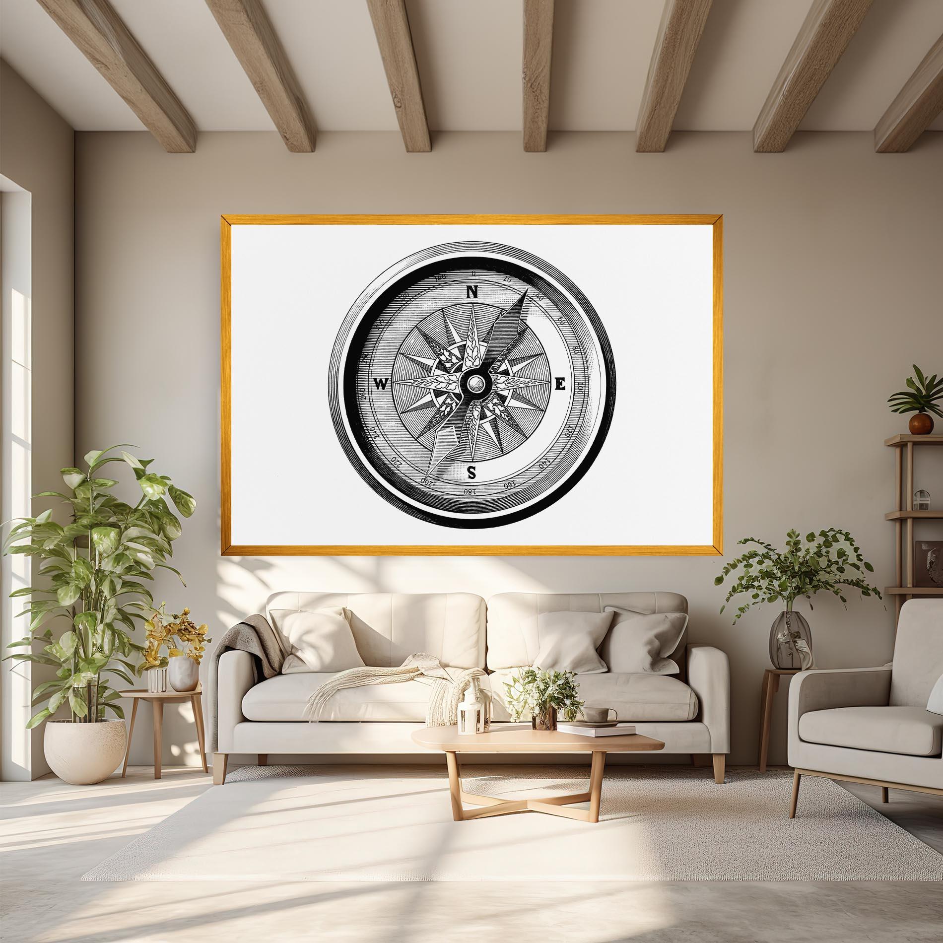 Leinwandbild Black Compass mockup 6