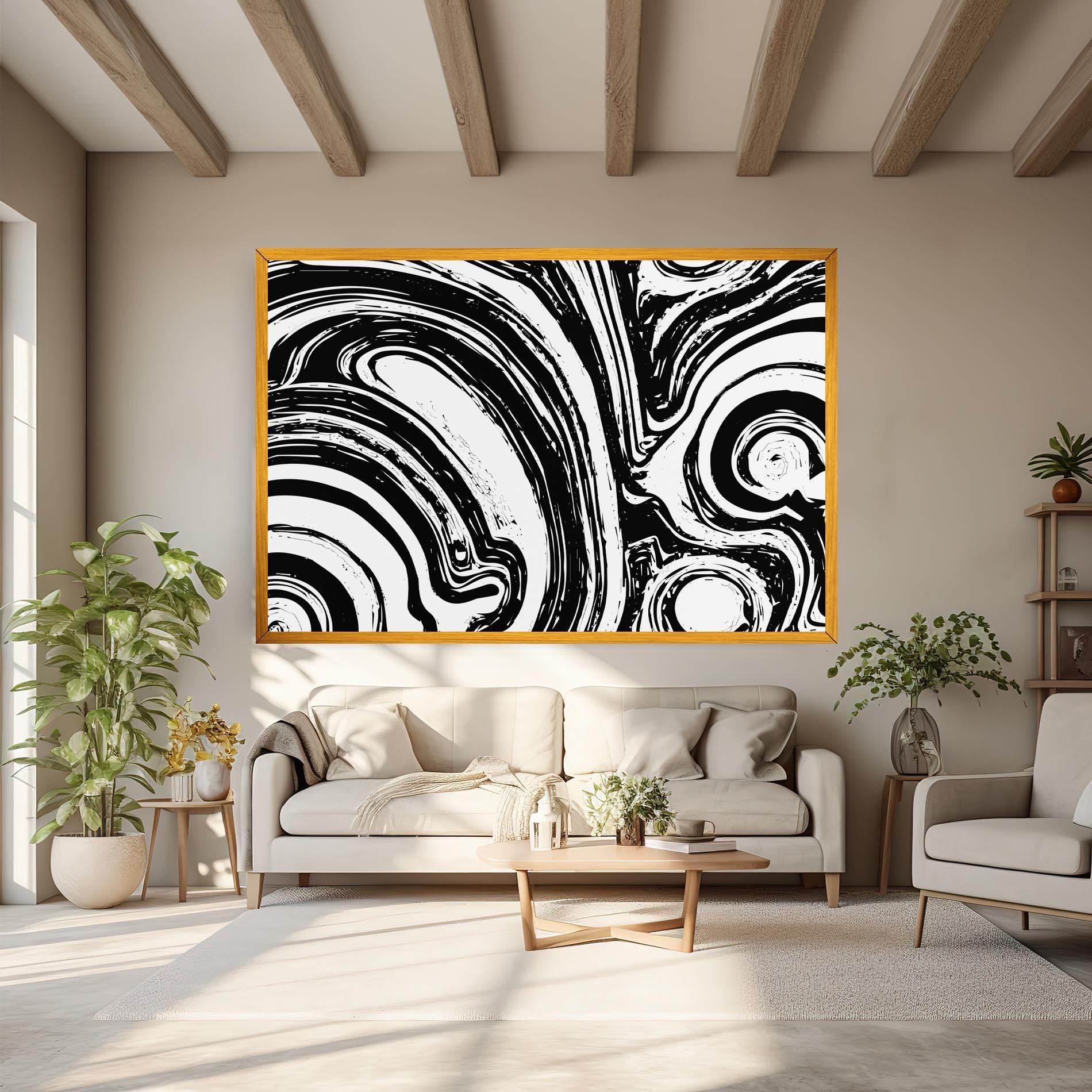 Leinwandbild Black Liquid White mockup 6