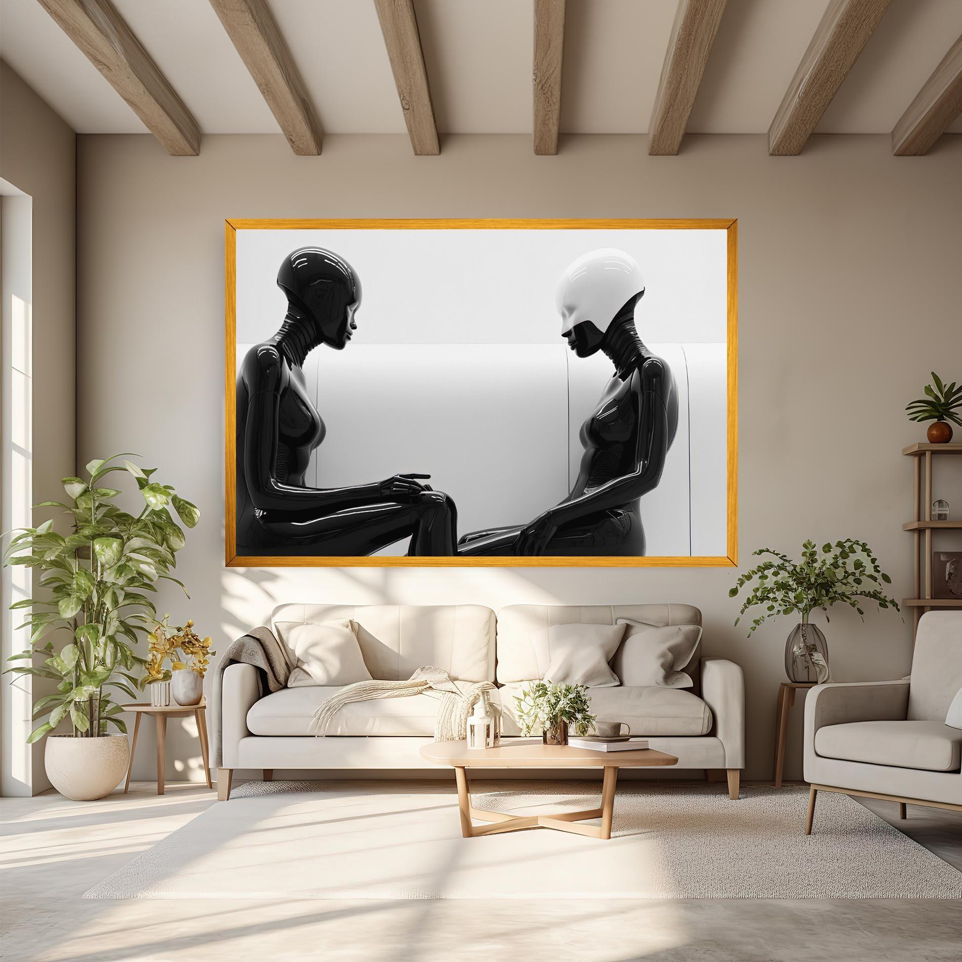 Leinwandbild Black Mannequin mockup 6