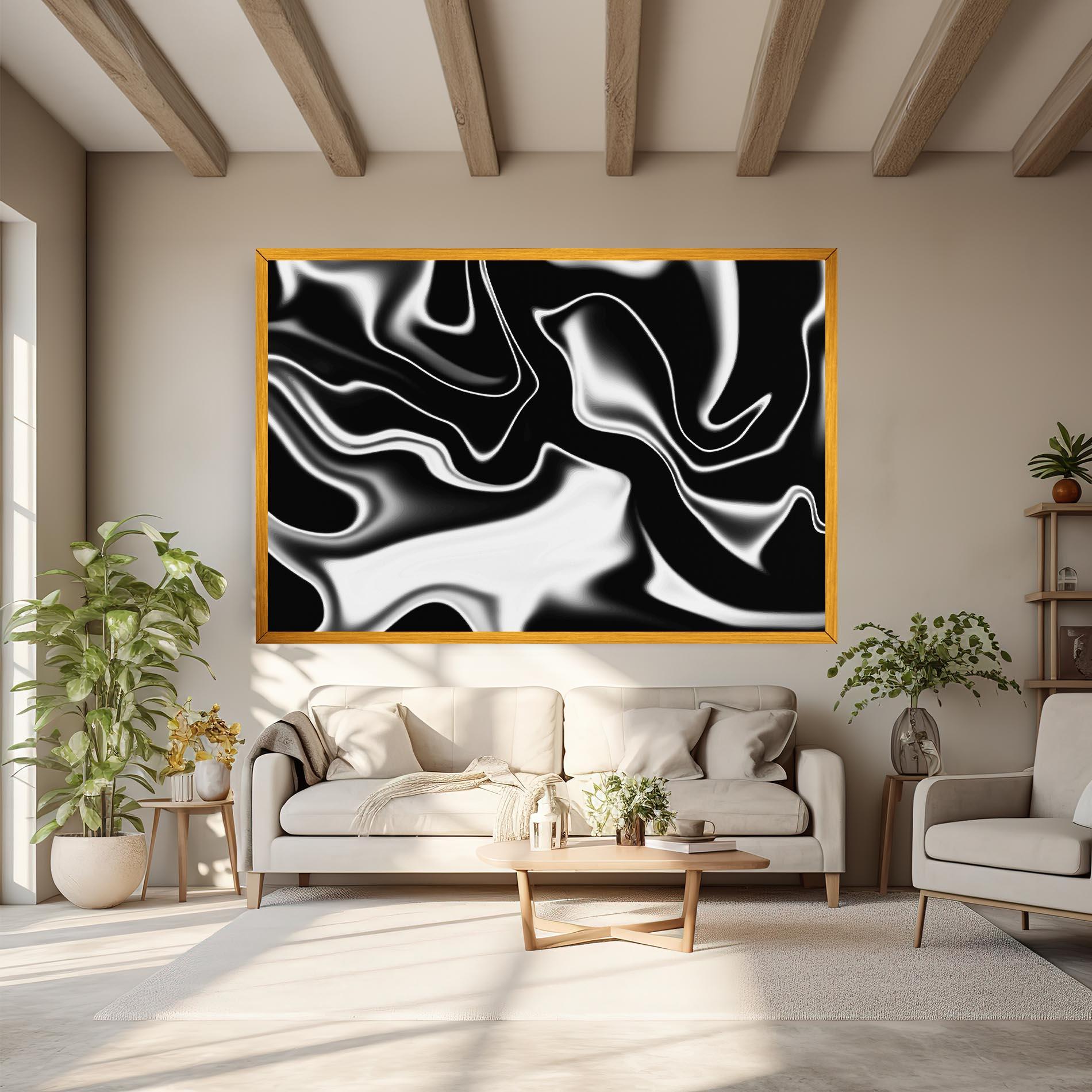 Leinwandbild Black Metalic Art mockup 6