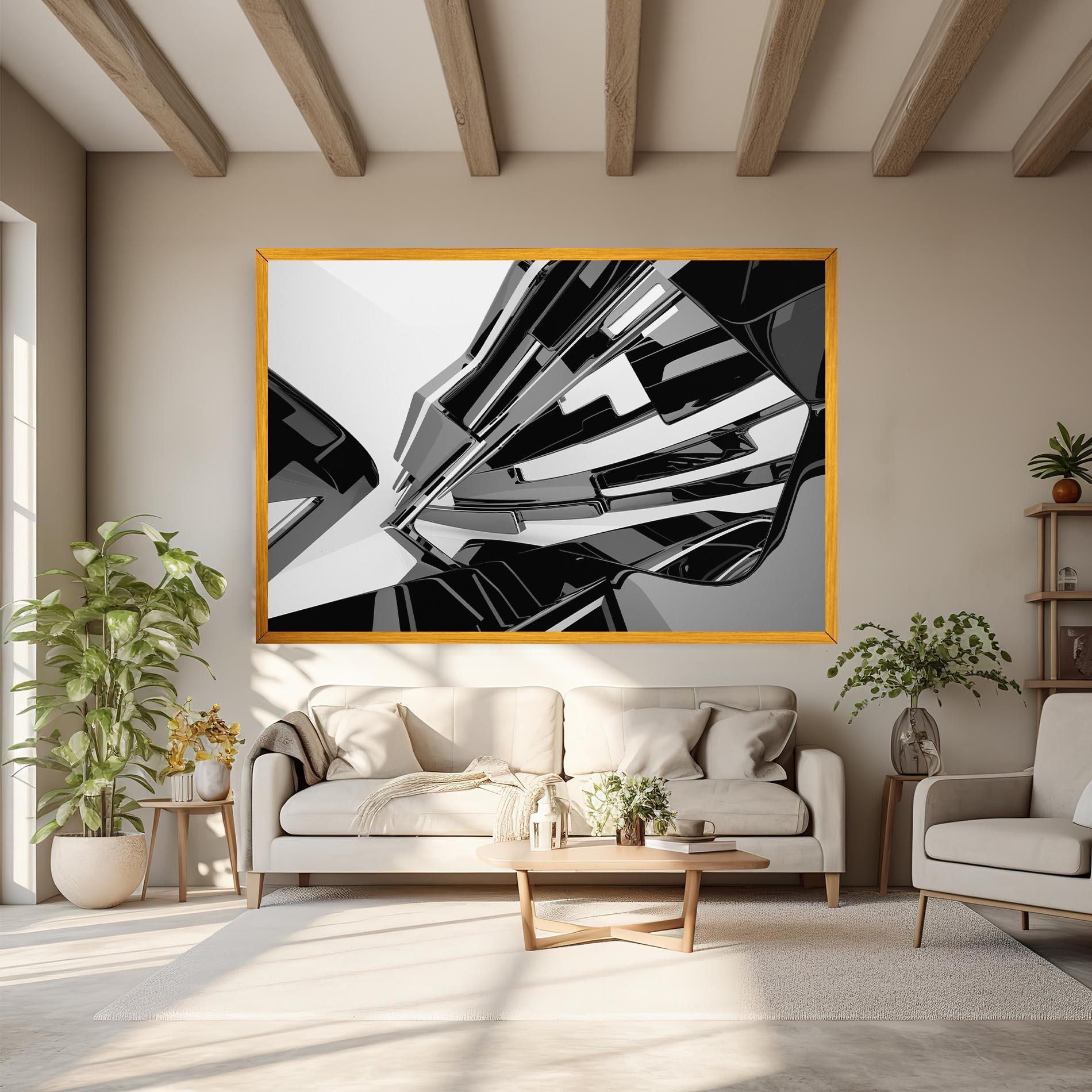 Leinwandbild Black Sculpture mockup 6