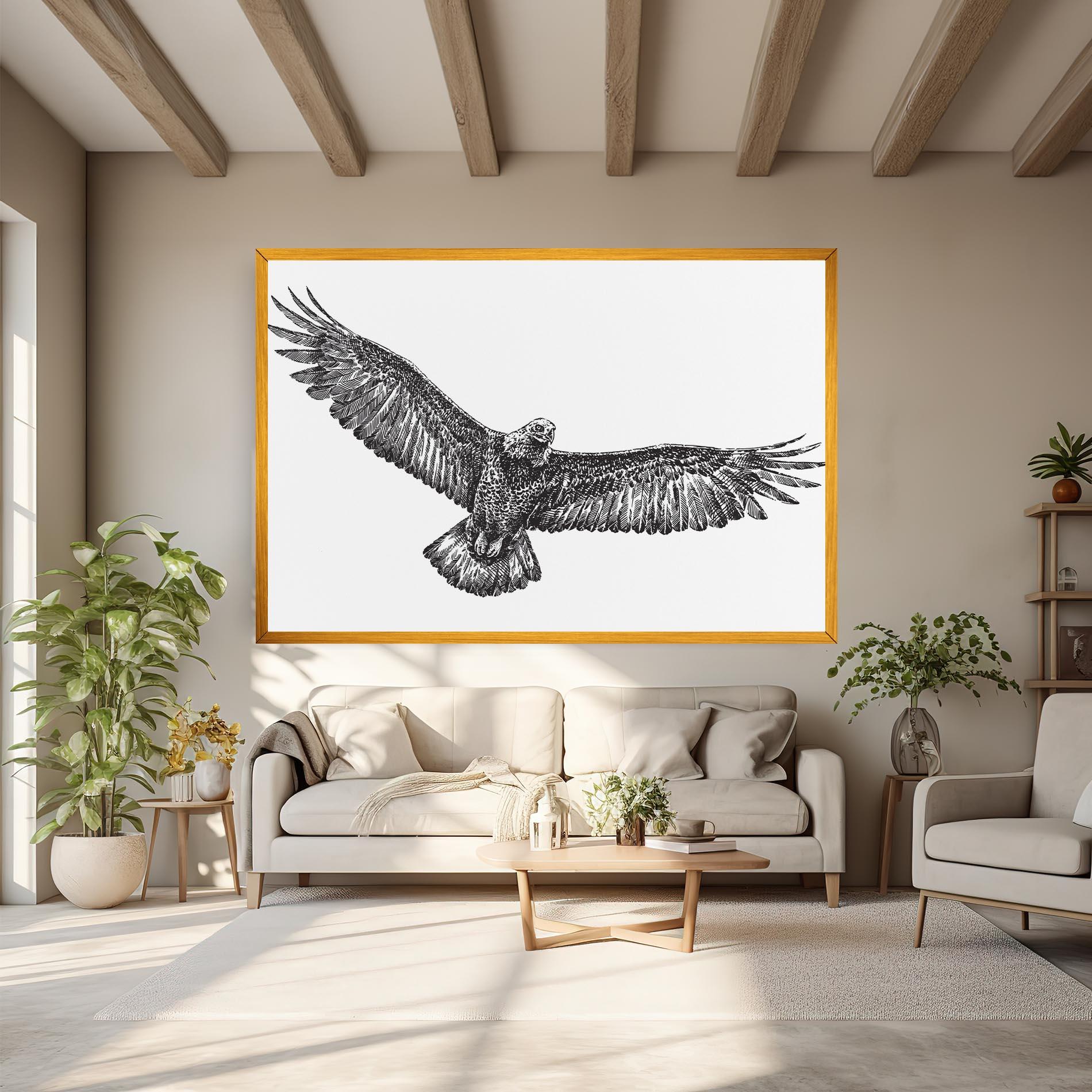 Leinwandbild Eagle Art Line mockup 6