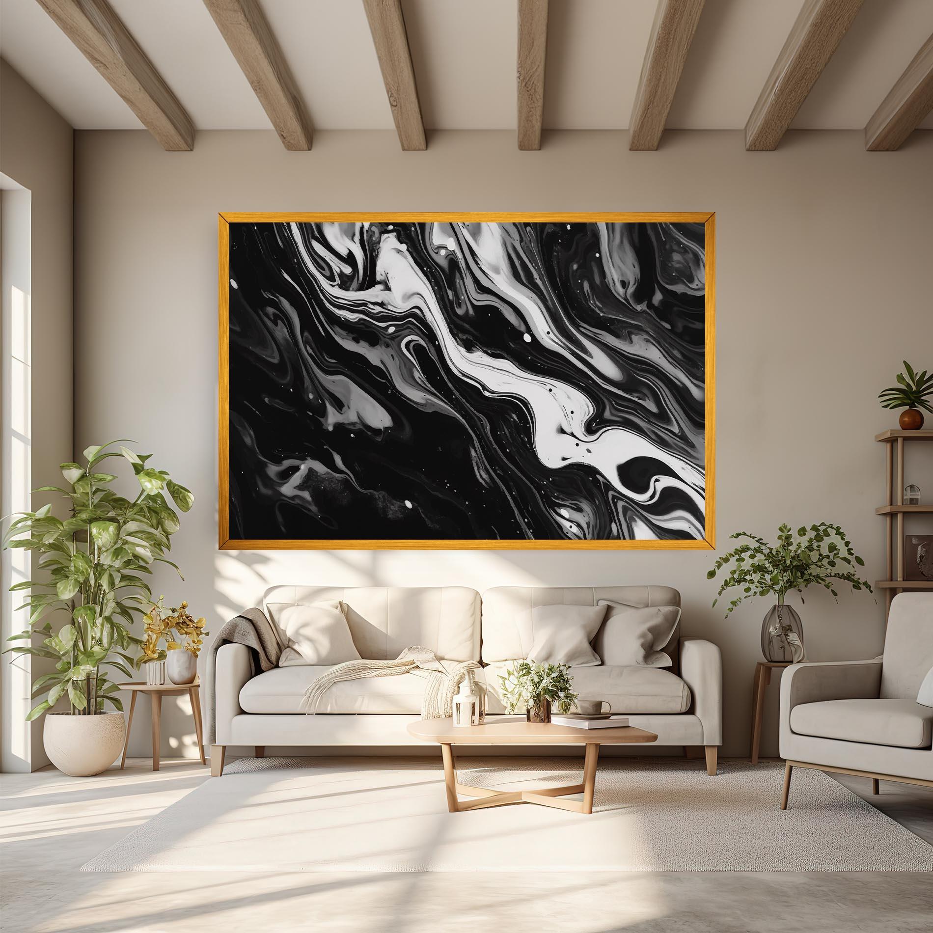 Leinwandbild Grey Art Marble mockup 6