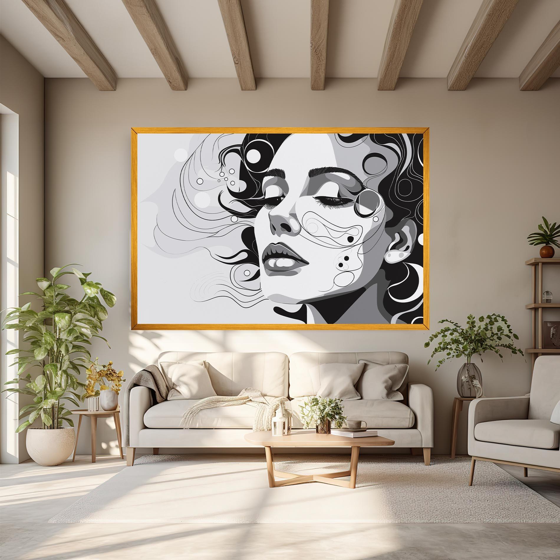 Leinwandbild Grey Face Woman mockup 6