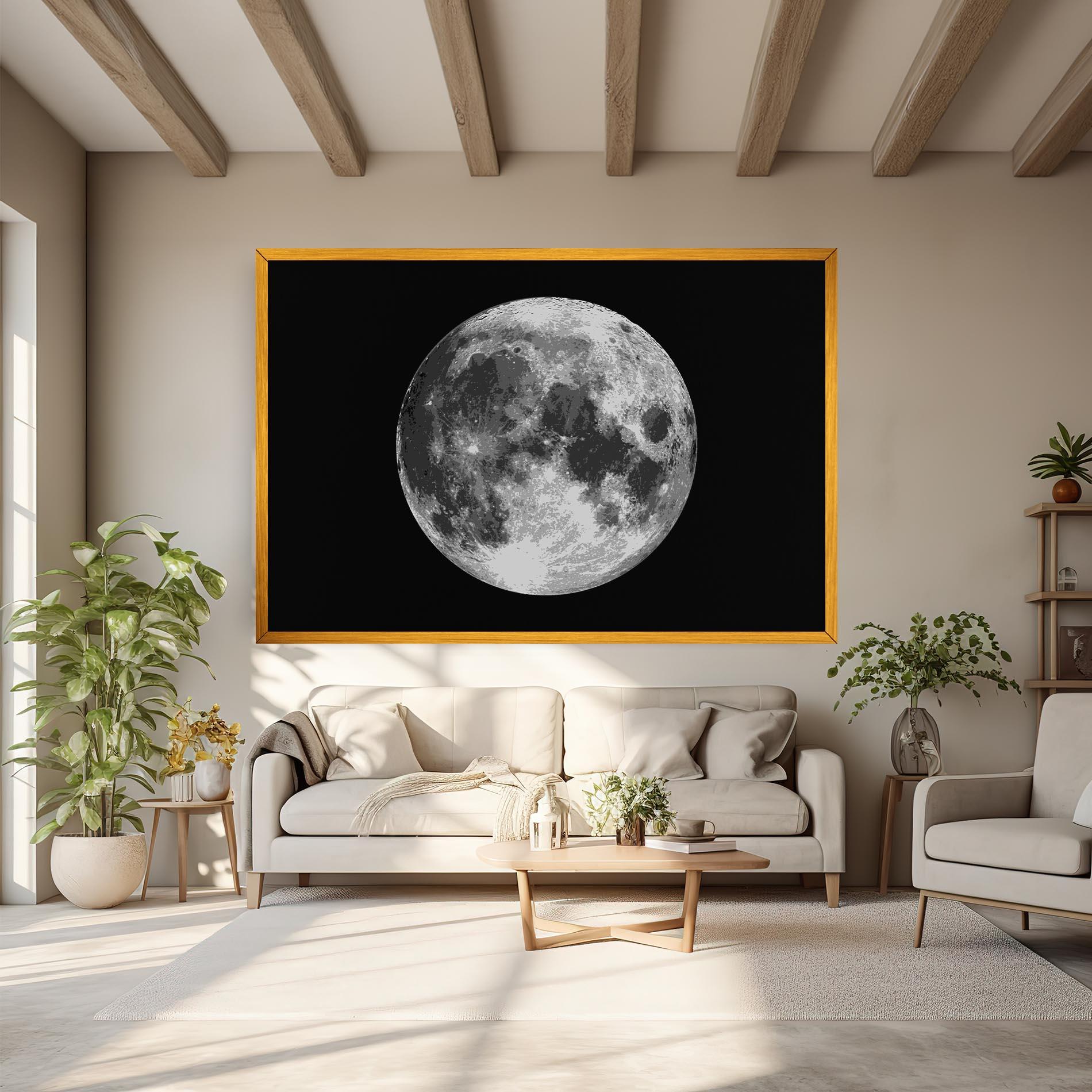 Leinwandbild Grey Shiny Moon mockup 6