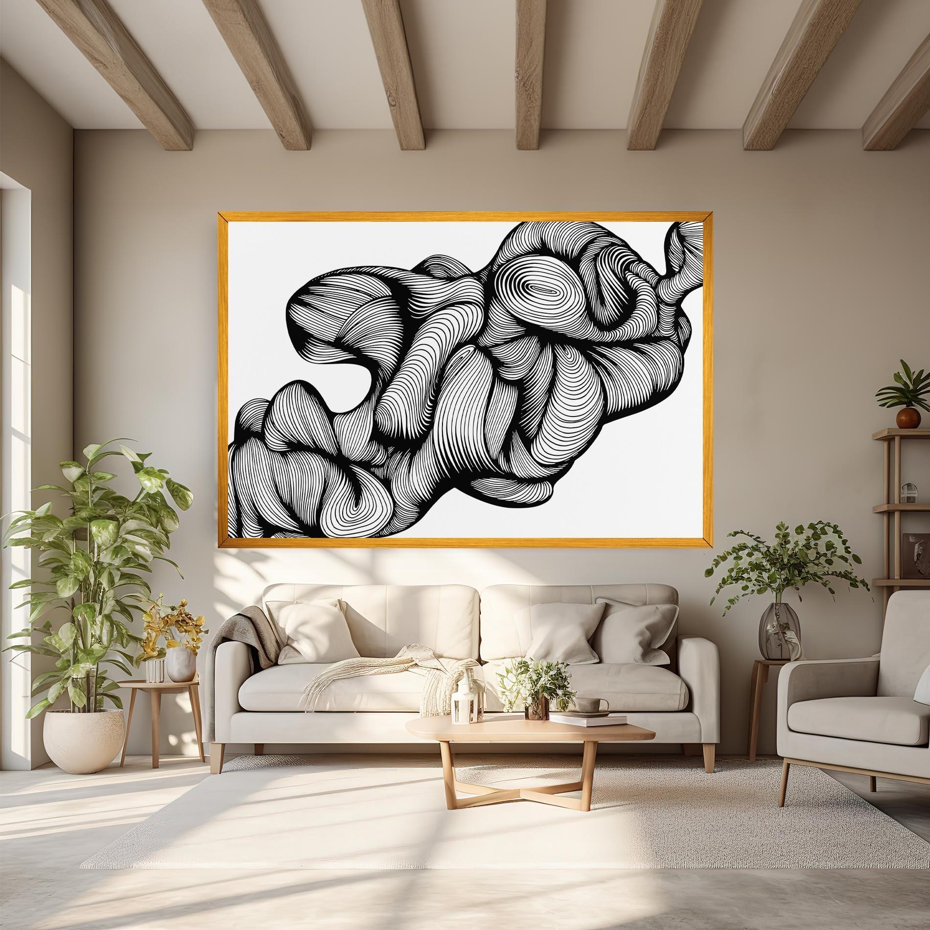 Leinwandbild Monochrome Doodle mockup 6