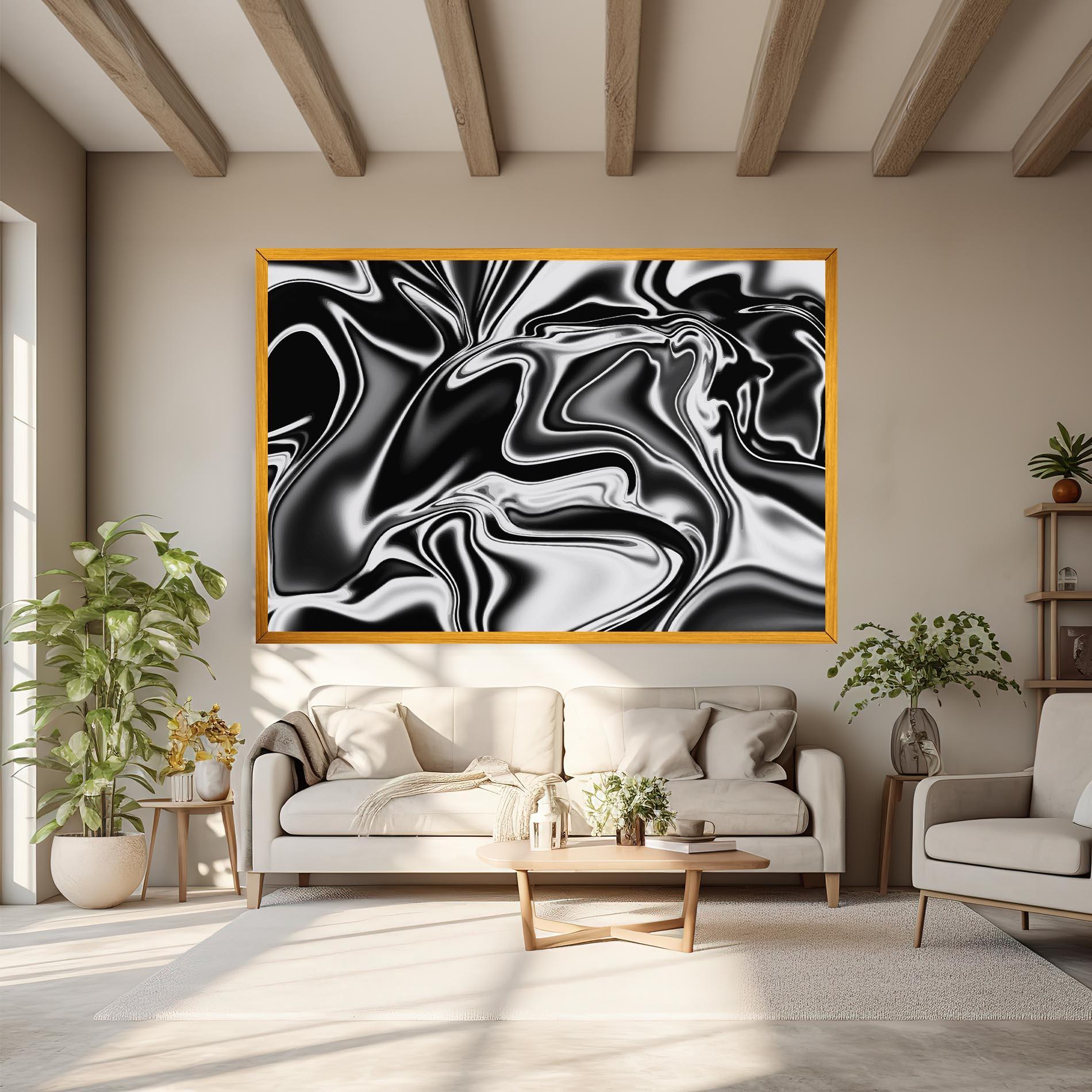 Leinwandbild Silver Black Art mockup 6