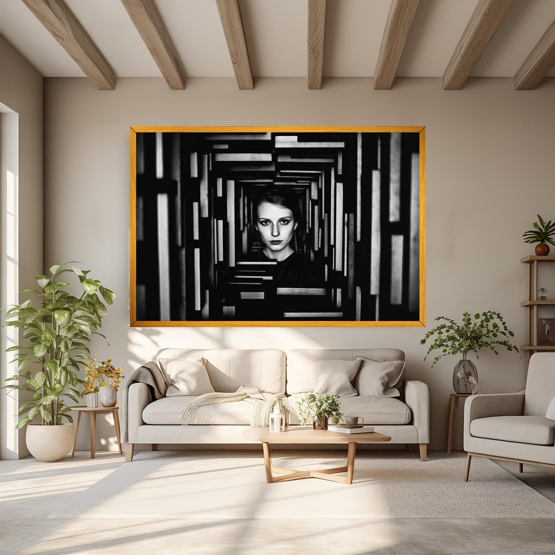 Leinwandbild Tunnel Woman mockup 6