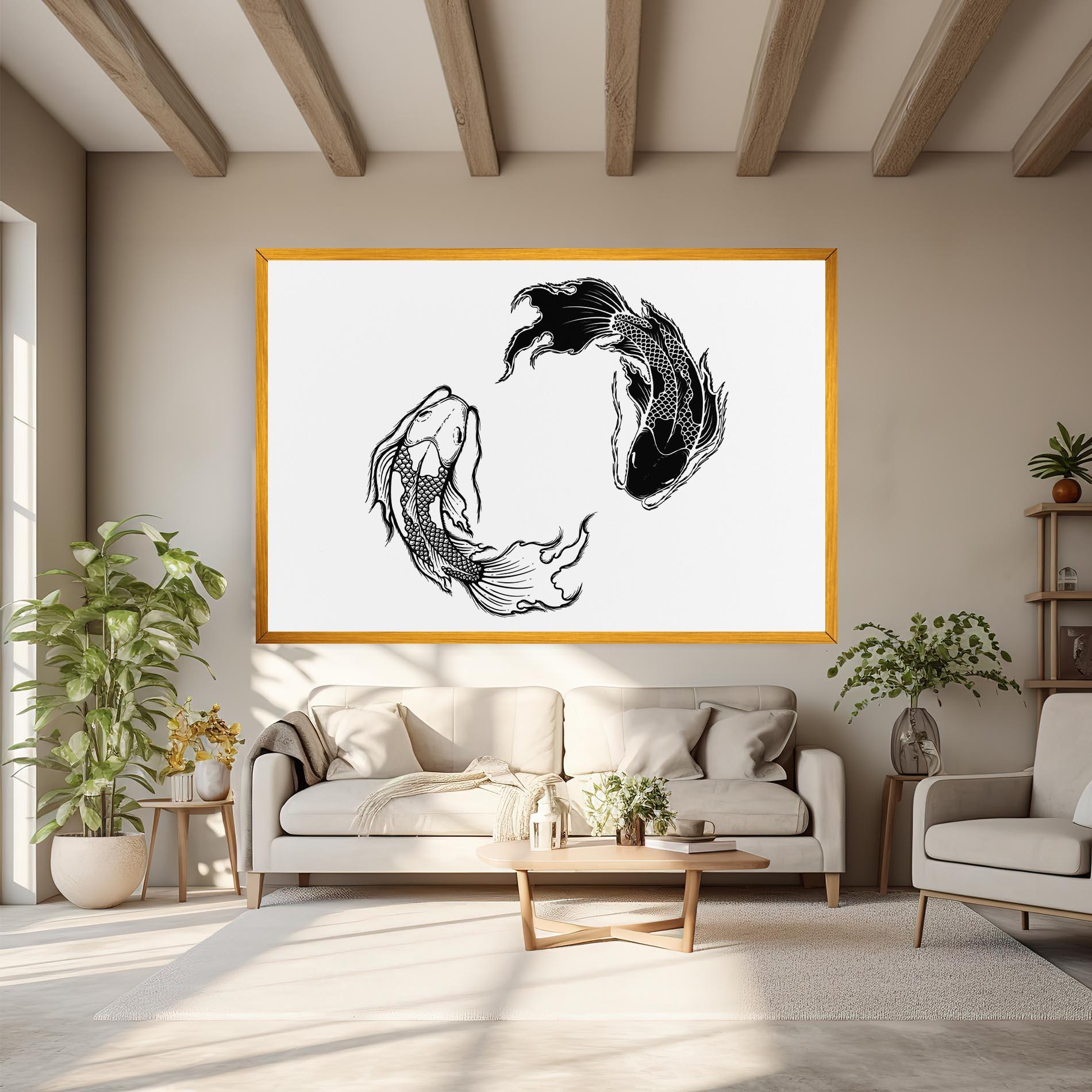 Leinwandbild Yin Yang Koi mockup 6