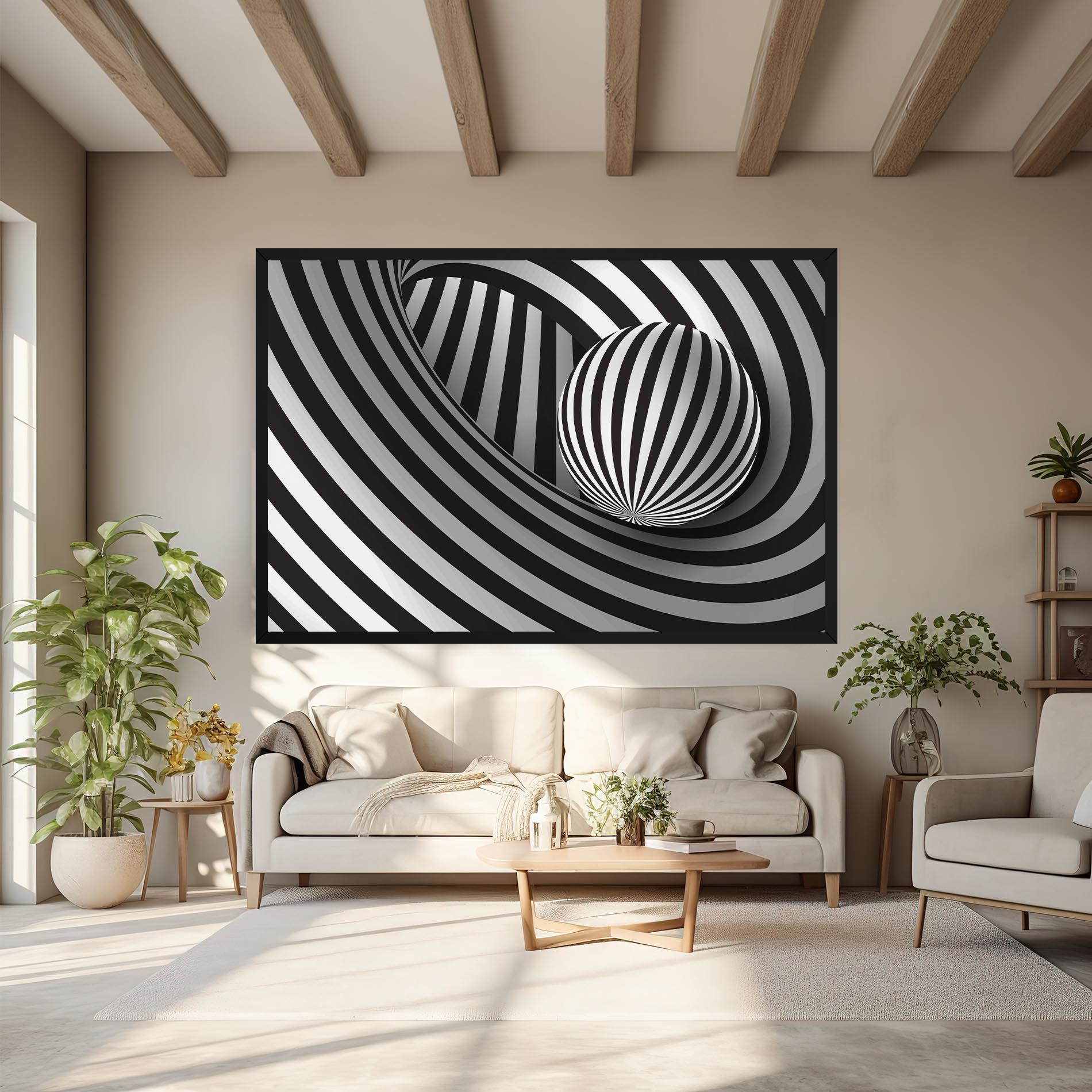 Leinwandbild 3d Zebra Ball mockup 6