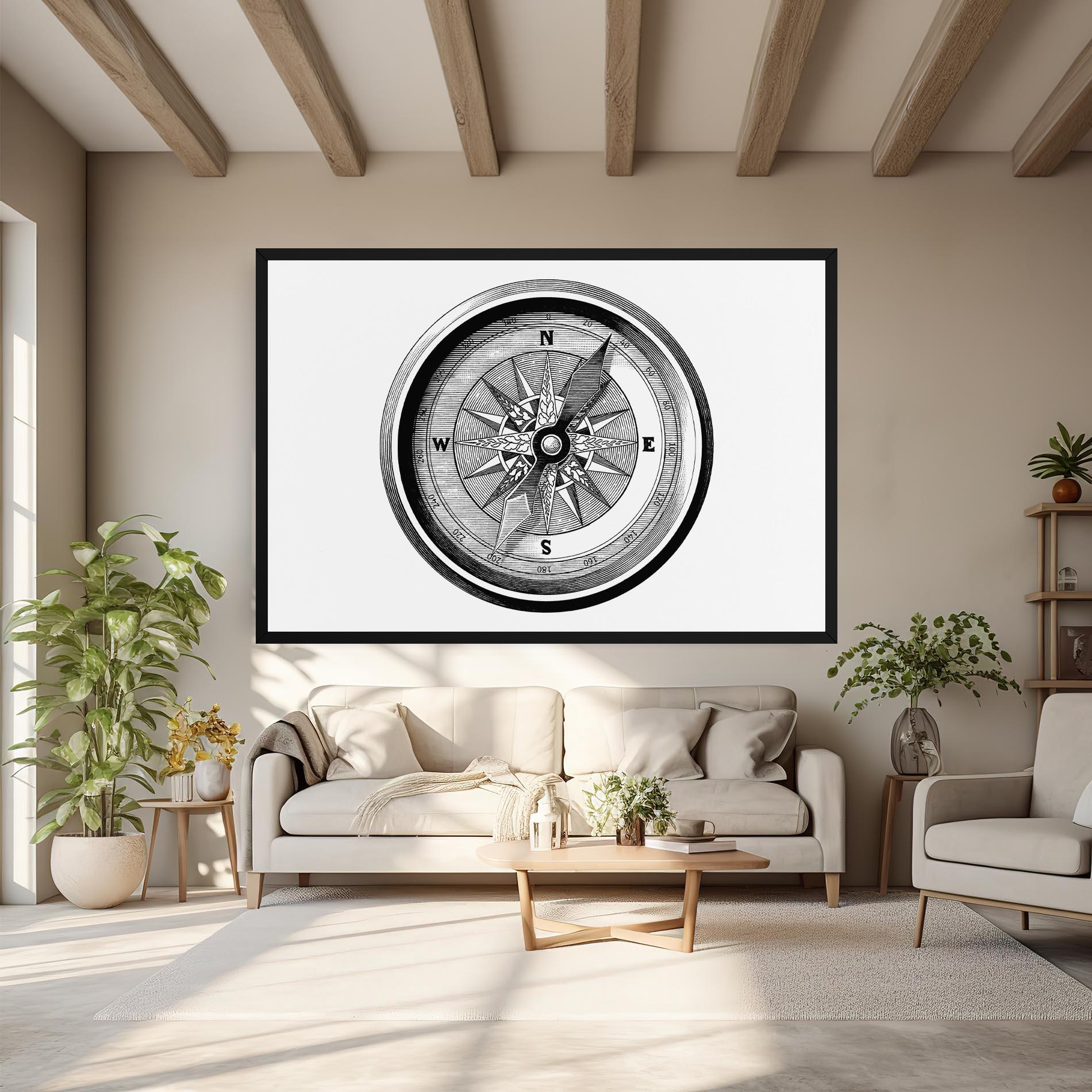 Leinwandbild Black Compass mockup 6