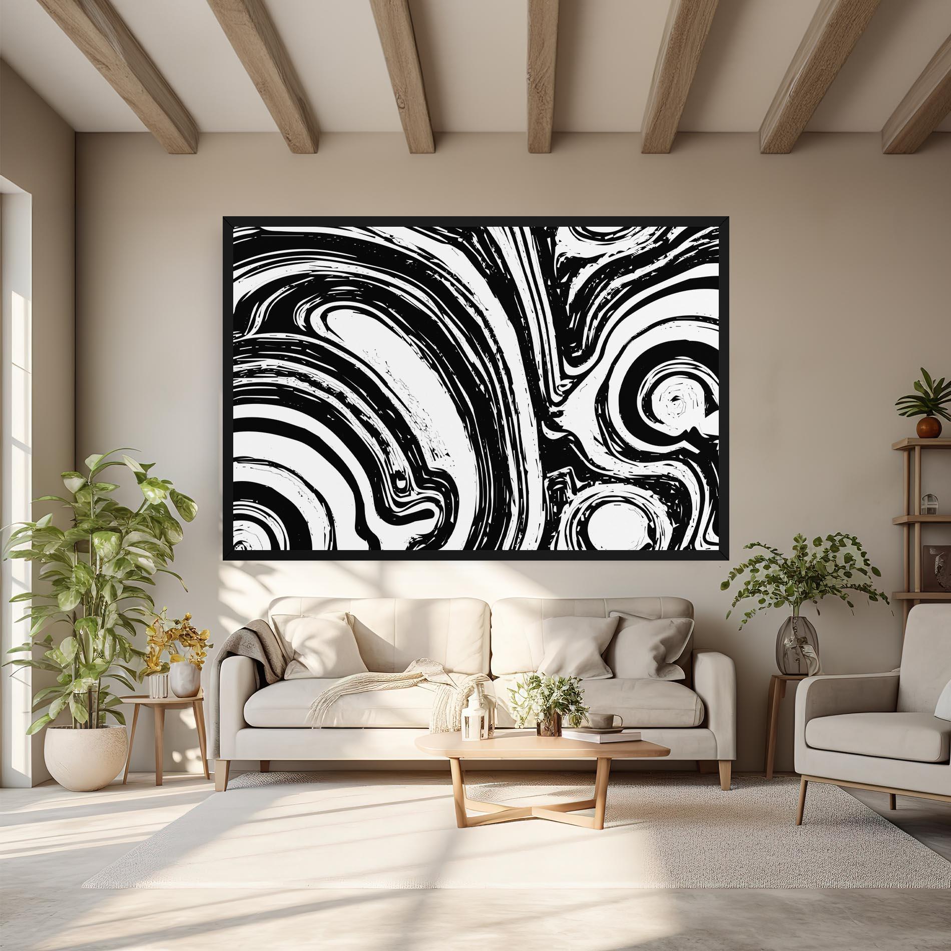 Leinwandbild Black Liquid White mockup 6