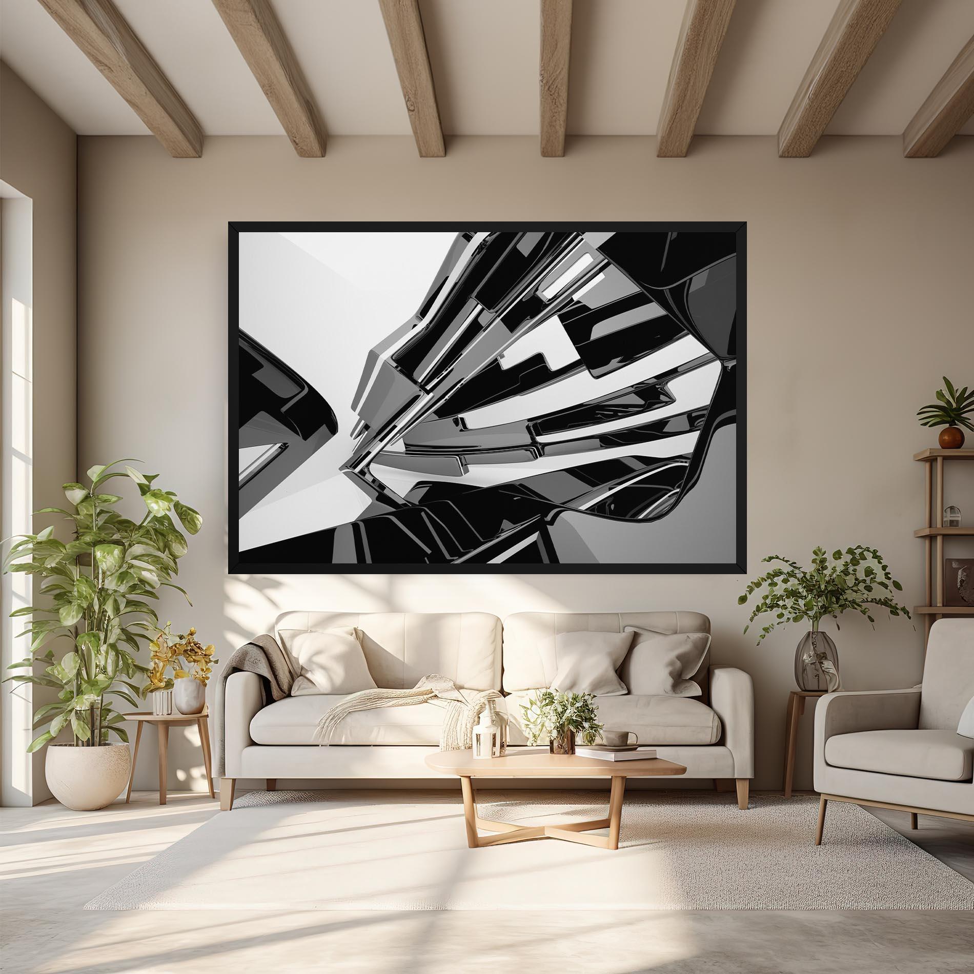 Leinwandbild Black Sculpture mockup 6