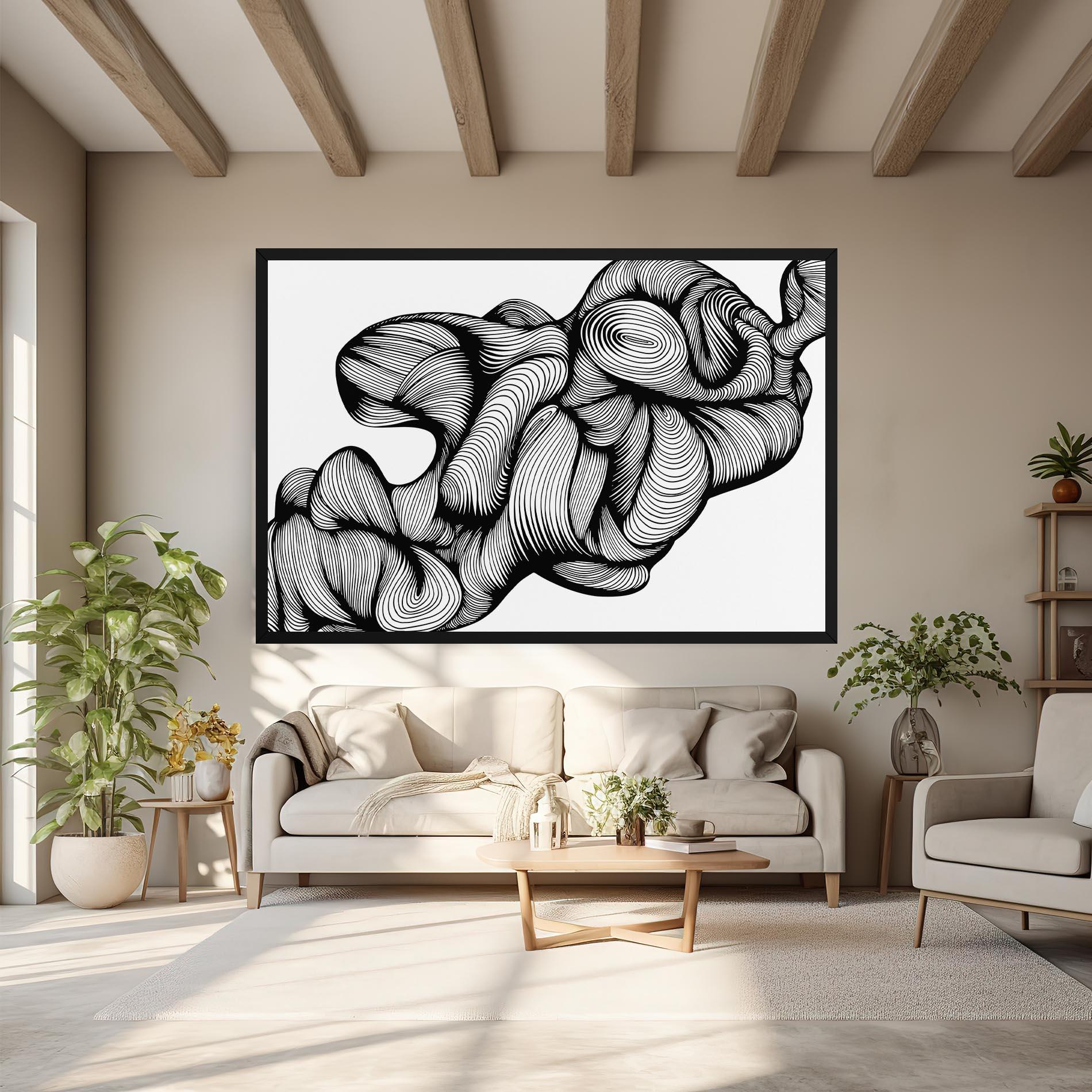 Leinwandbild Monochrome Doodle mockup 6