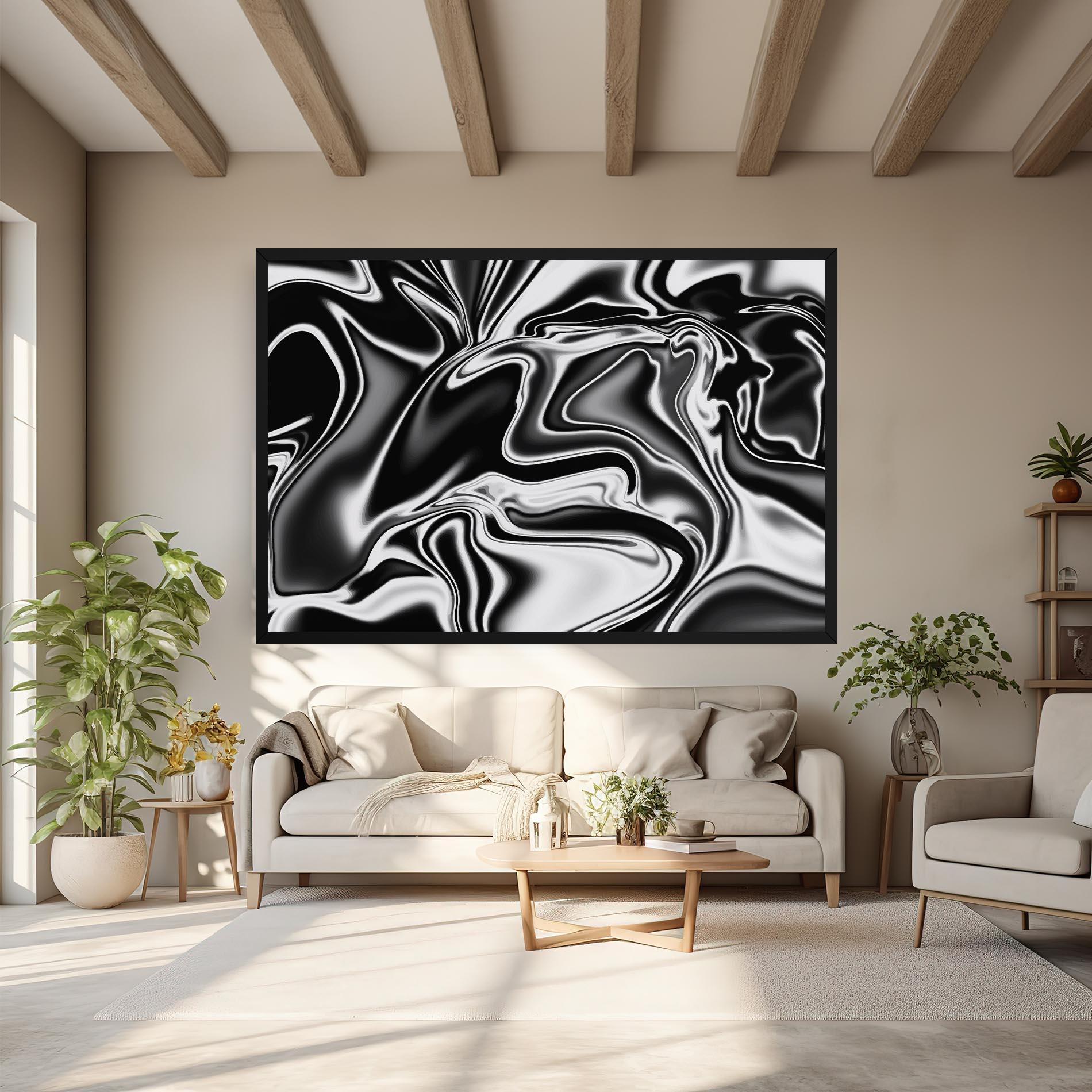 Leinwandbild Silver Black Art mockup 6