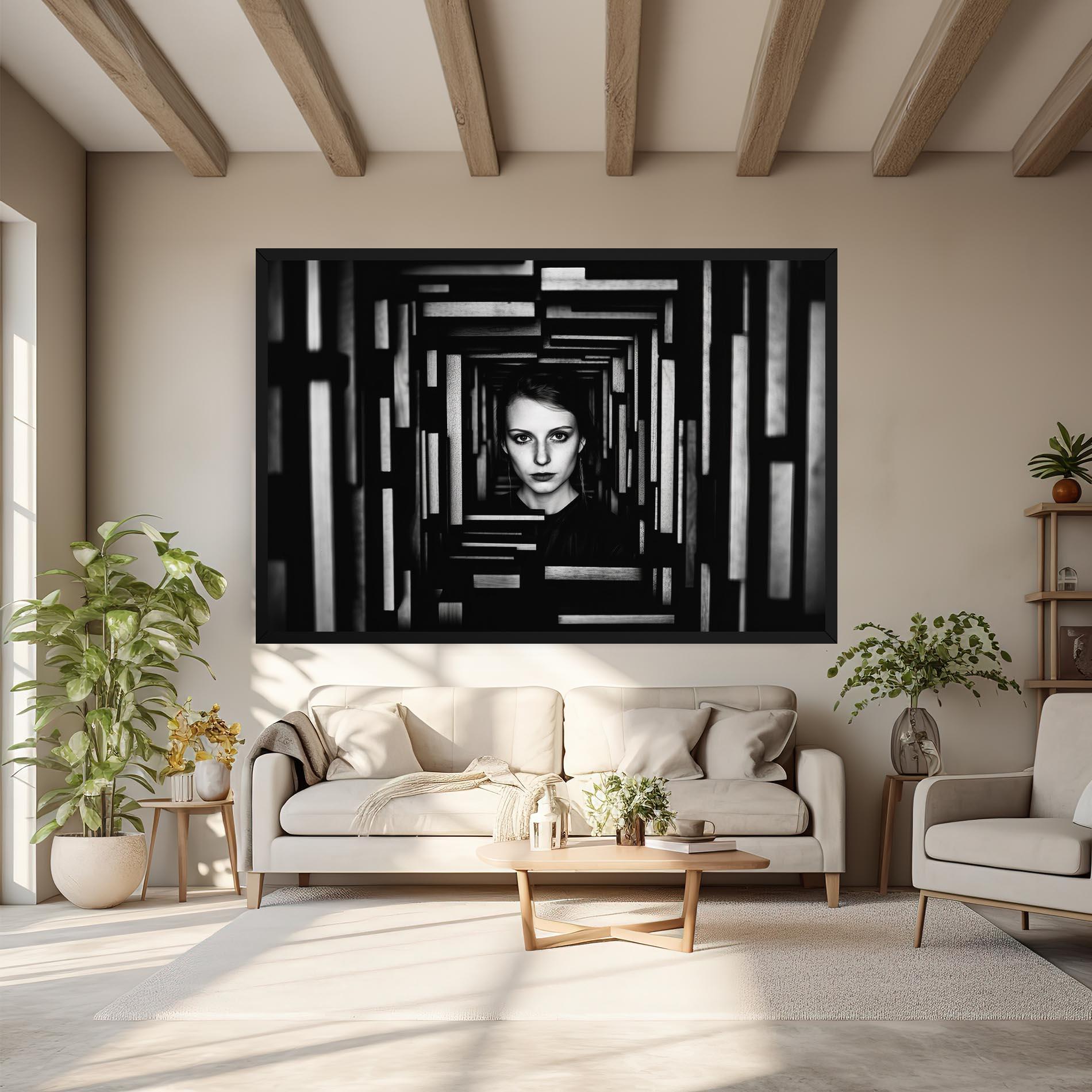 Leinwandbild Tunnel Woman mockup 6