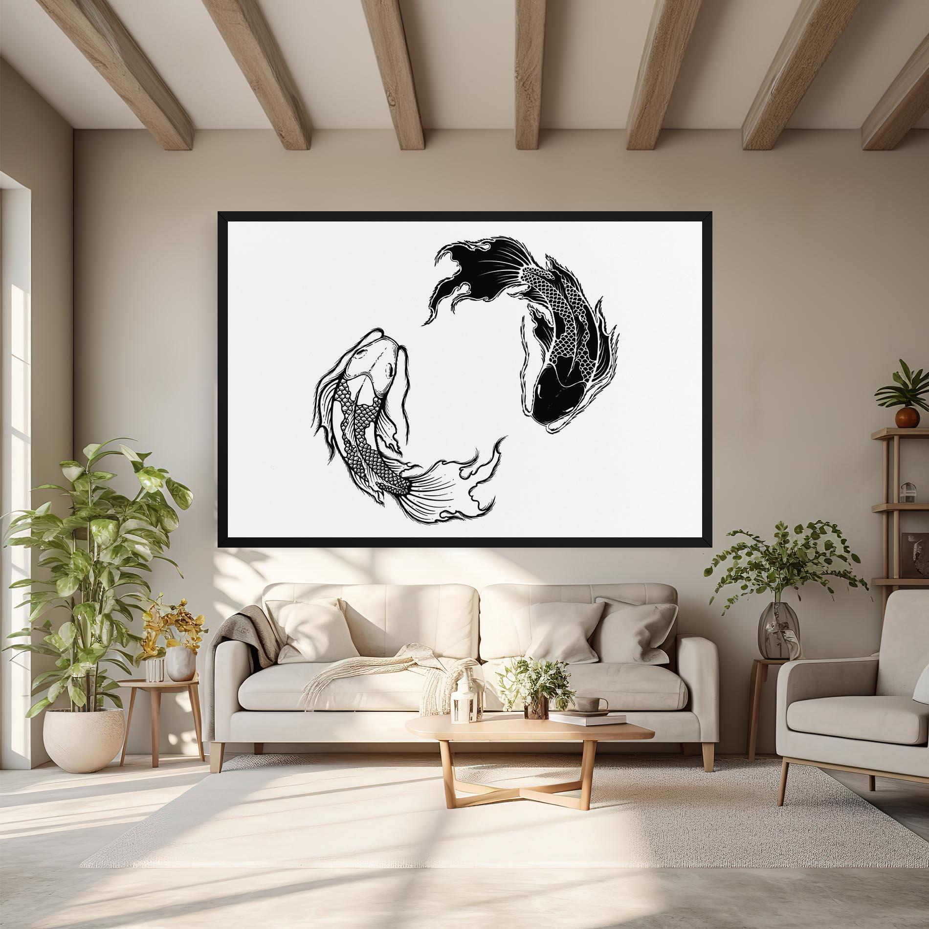 Leinwandbild Yin Yang Koi mockup 6